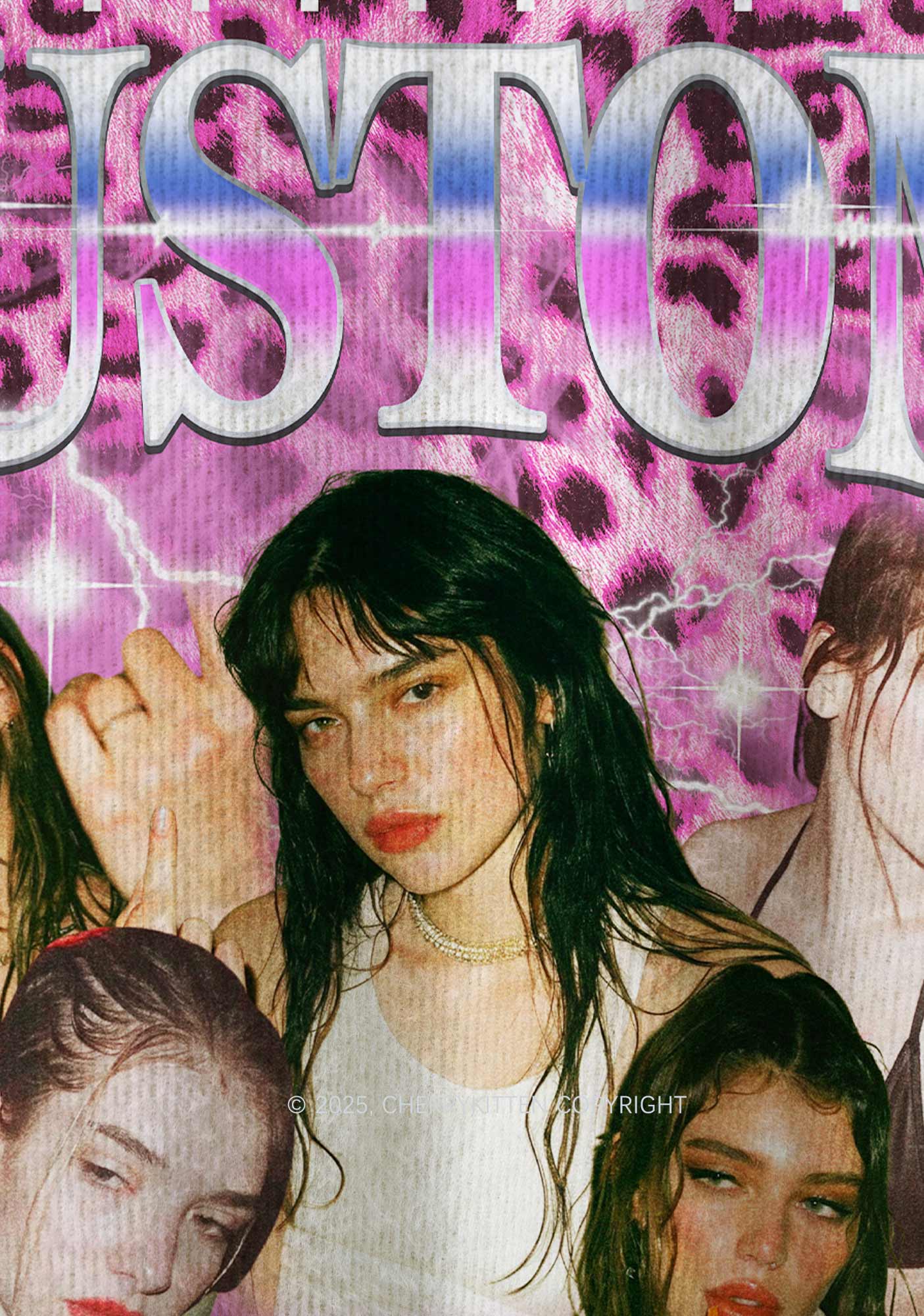 Custom Girls Photo Y2K Christmas Knit Sweatshirt Cherrykitten