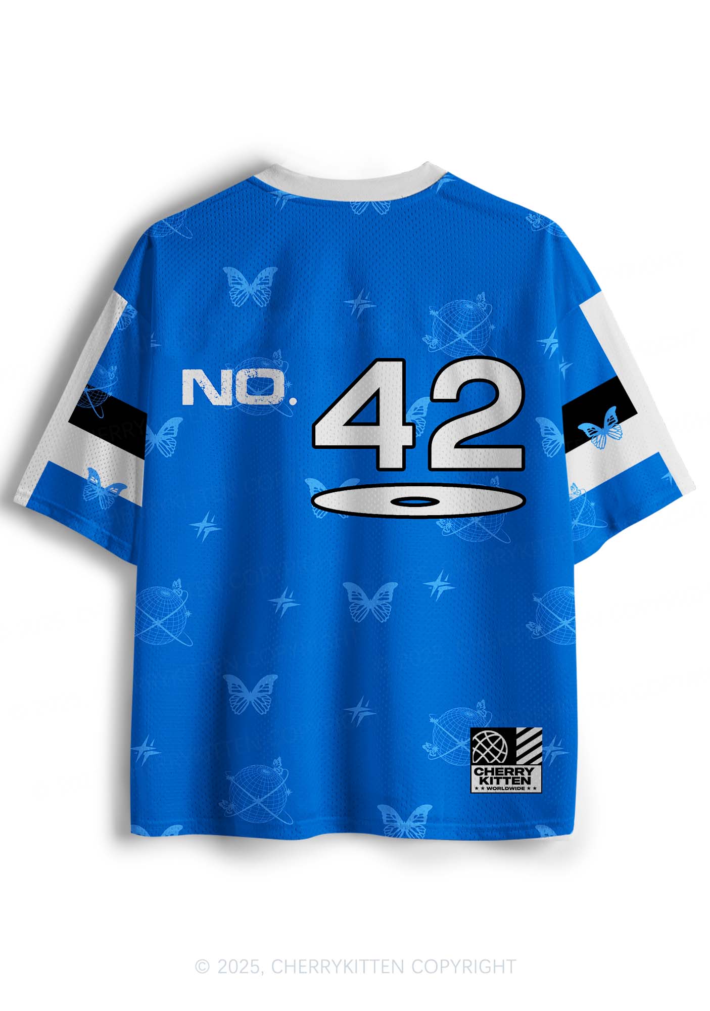 Custom Blue Techno Girls Y2K Sport Jersey Shirts Cherrykitten