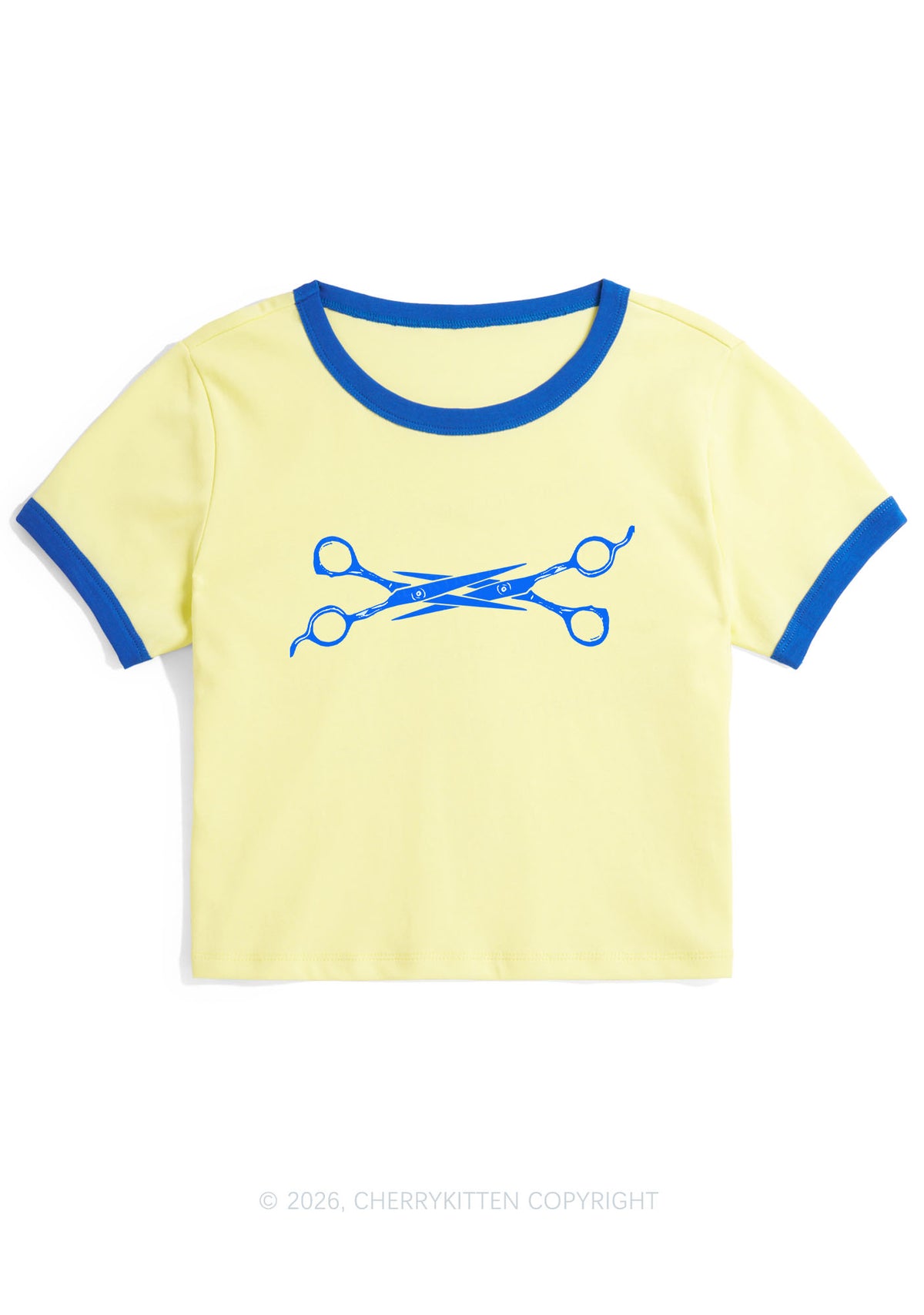Pink Scissor Pride Y2K Ringer Tee Cherrykitten