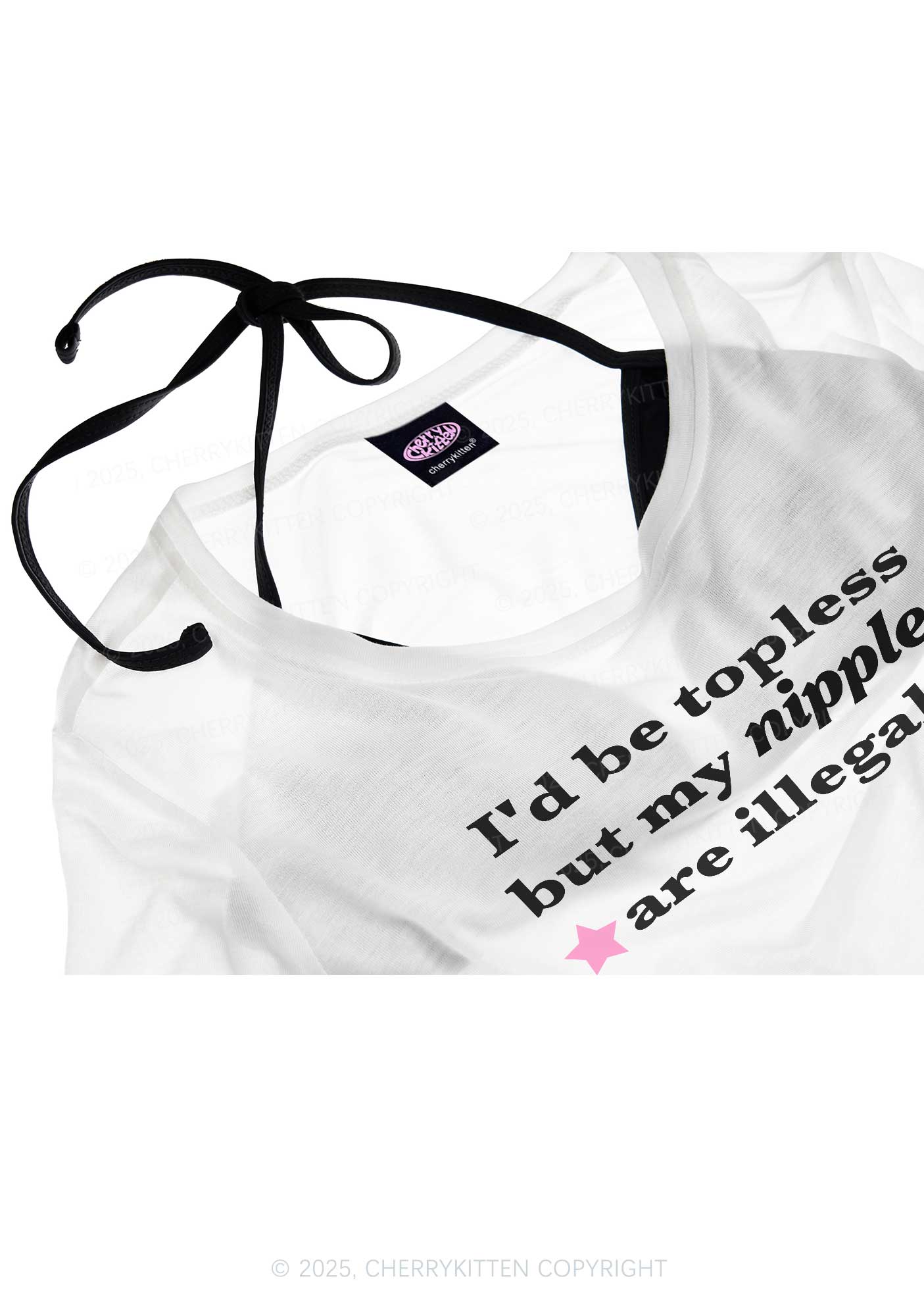 Nixxles Are Illegal Y2K Sheer Boyfriend Tee Cherrykitten