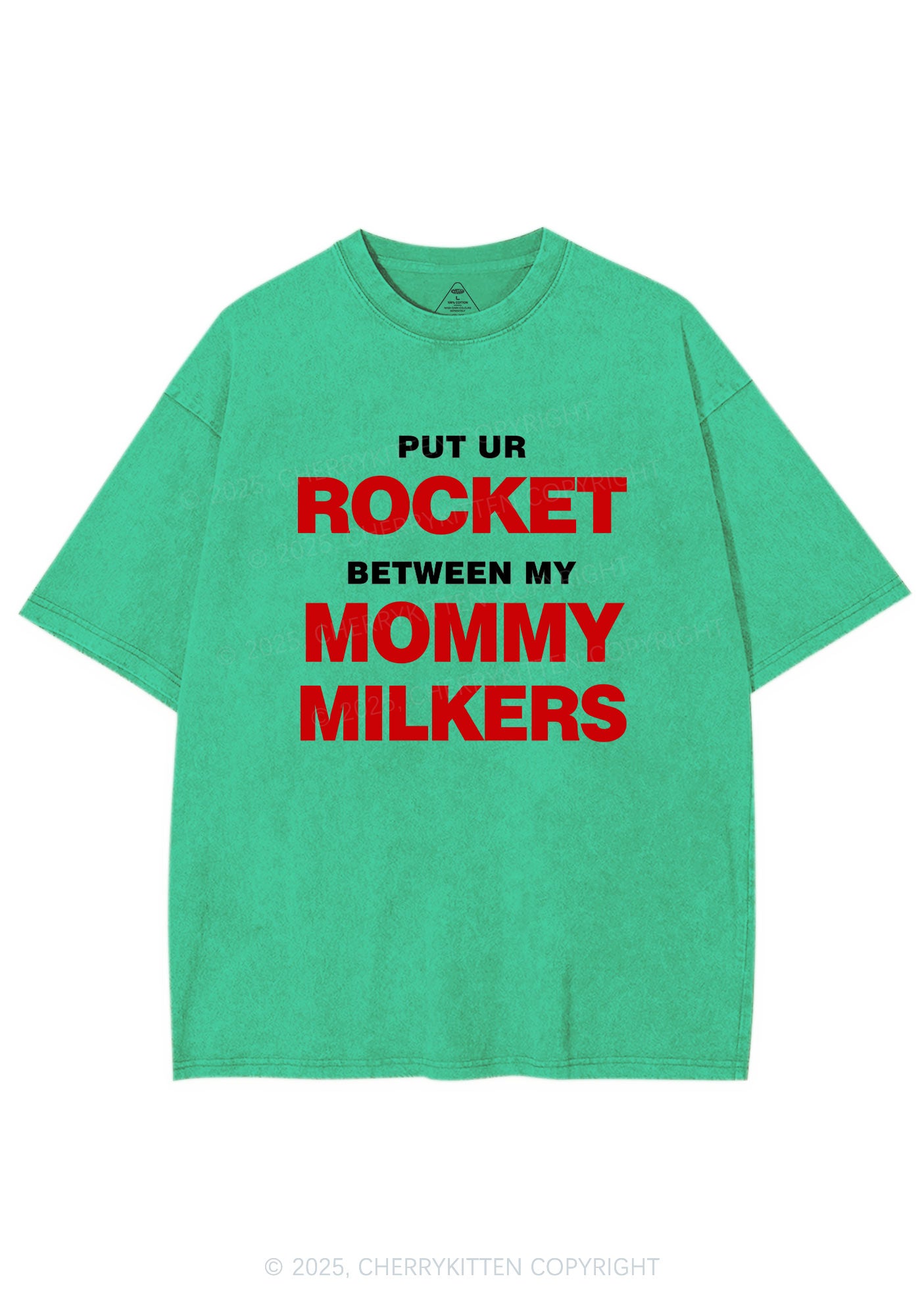 Rocket Mommy Milkers Y2K Shirts Washed Tee Cherrykitten