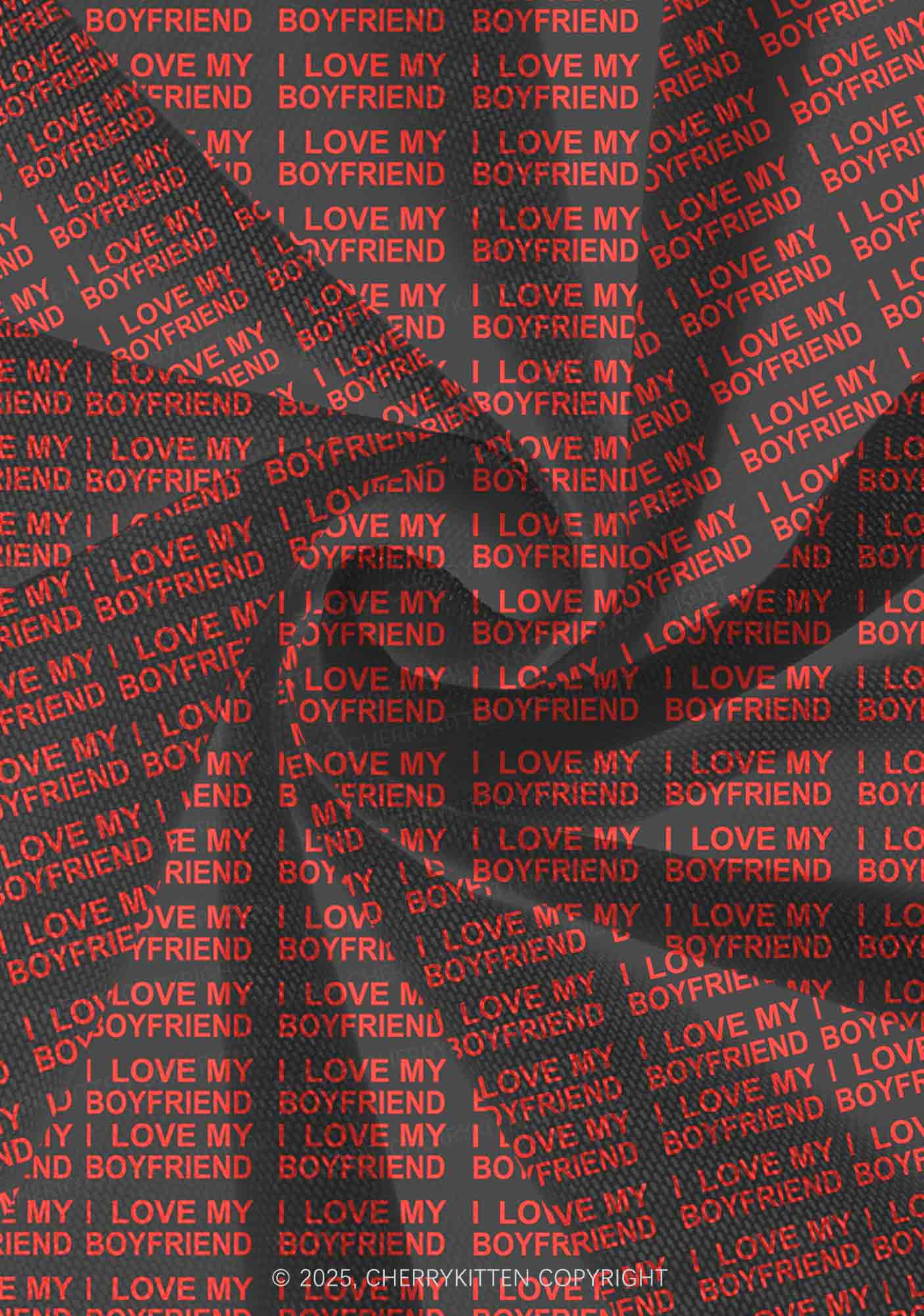 I Love My Boyfriend Y2K Print Mini Layered Skirt Cherrykitten