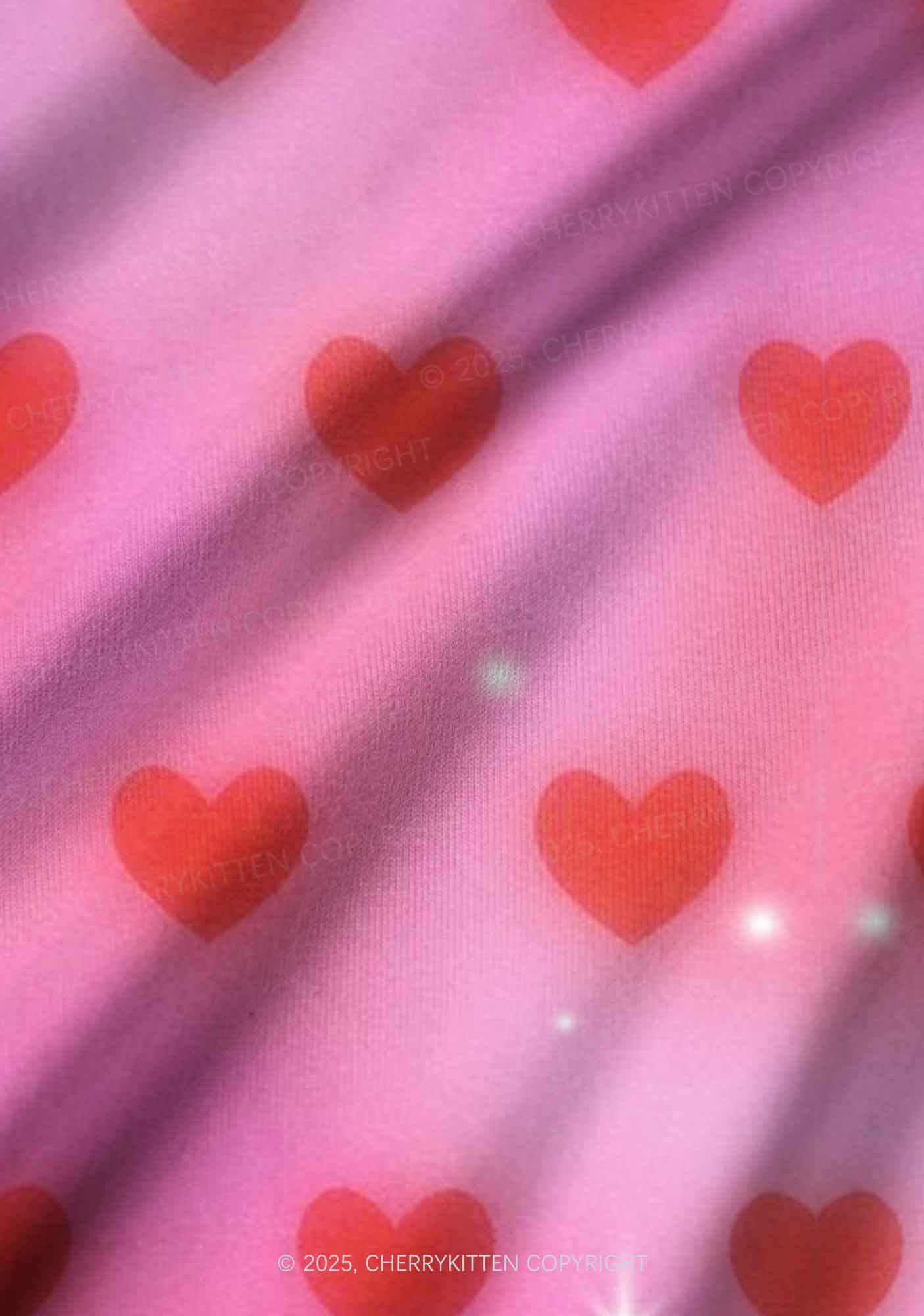 Shiny Love Y2K Print Long Sleeve Pajama Set Cherrykitten