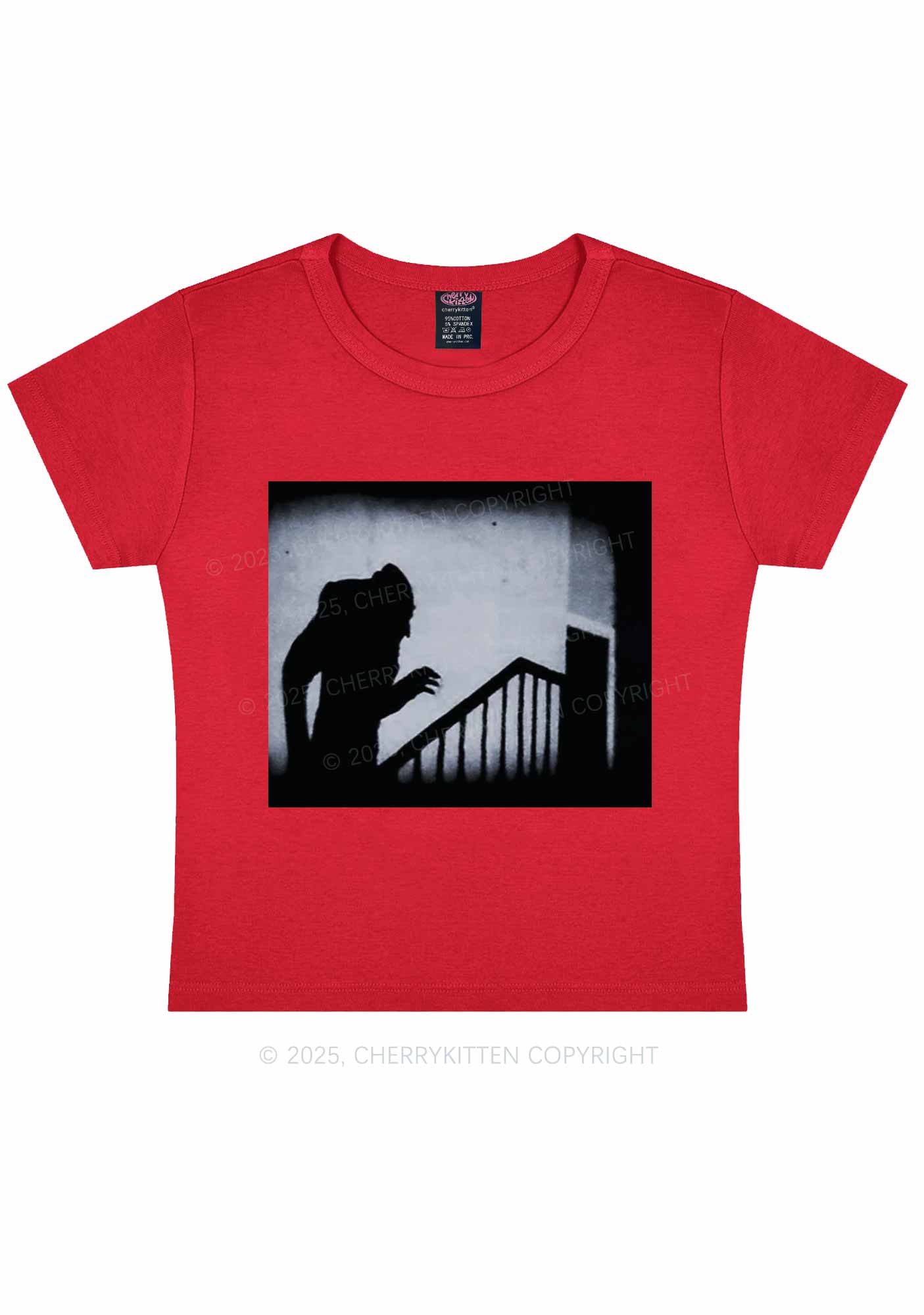 Halloween Stairs Intruder Y2K Baby Tee Cherrykitten