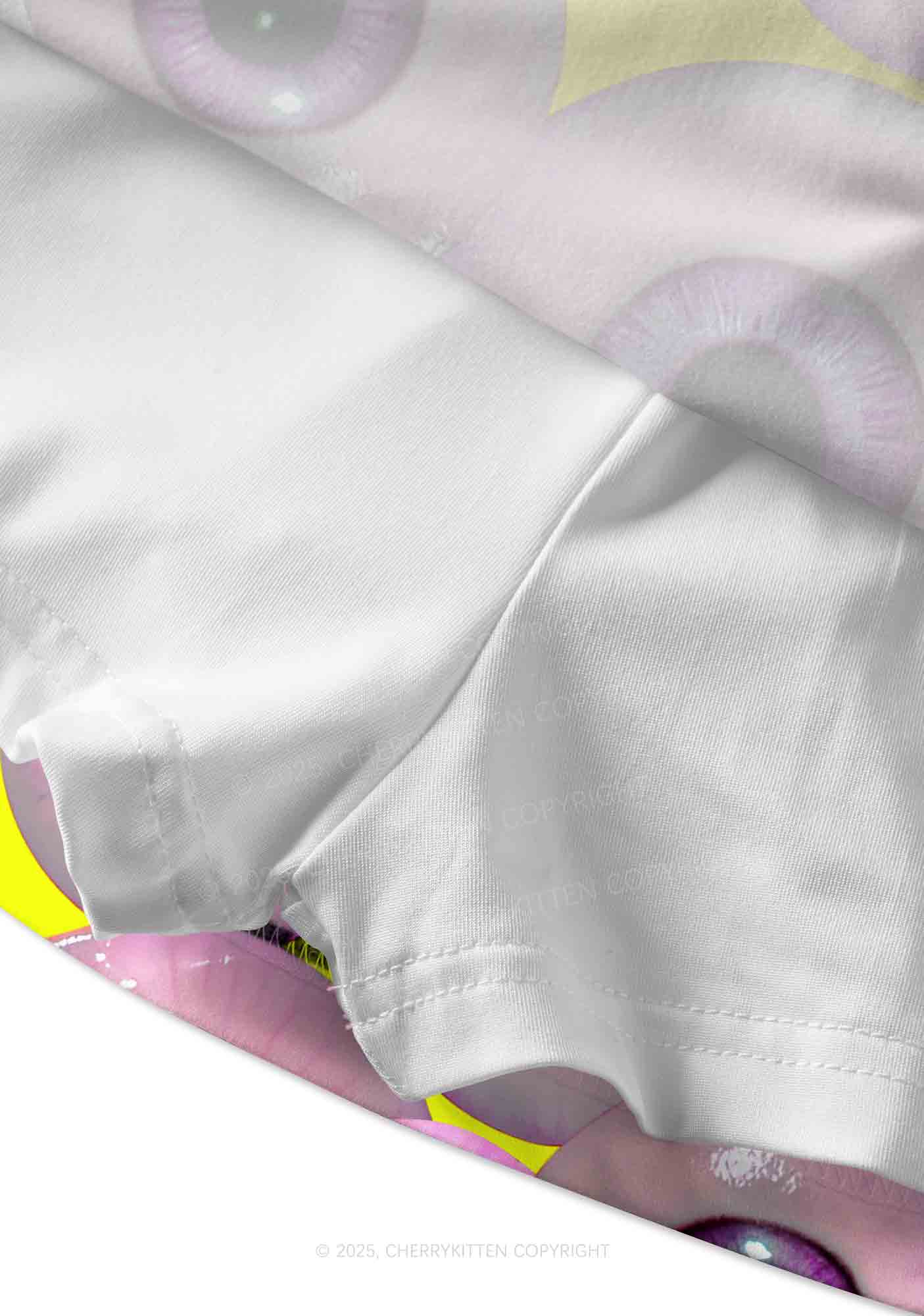 Halloween Purple Eyeballs Y2K Print Mini Skirt Cherrykitten