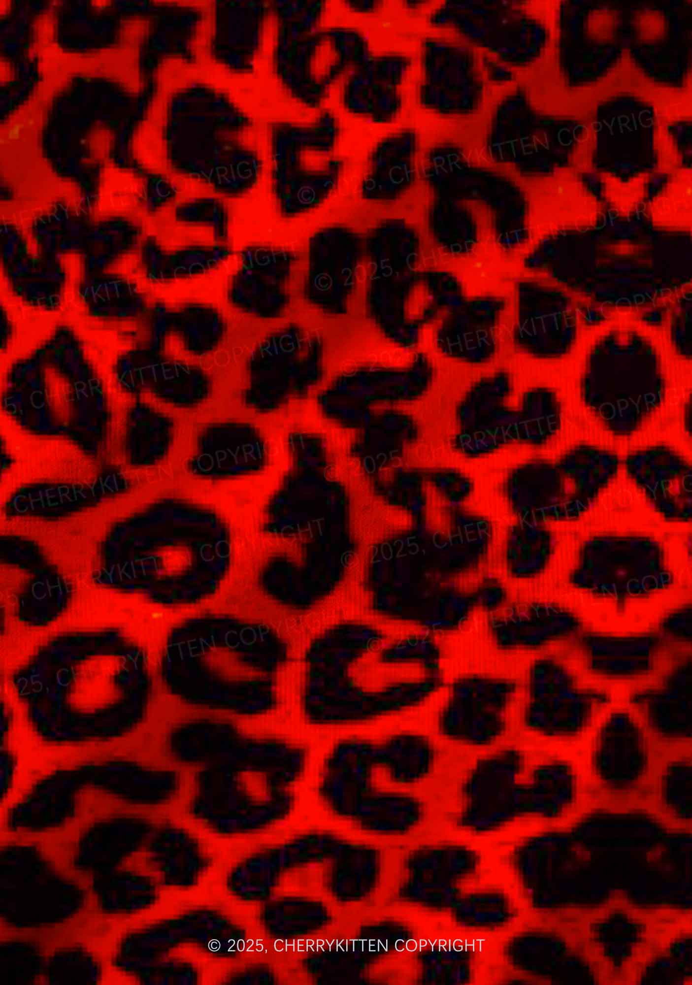 Red Leopard Y2K Print Long Sleeve Pajama Set Cherrykitten