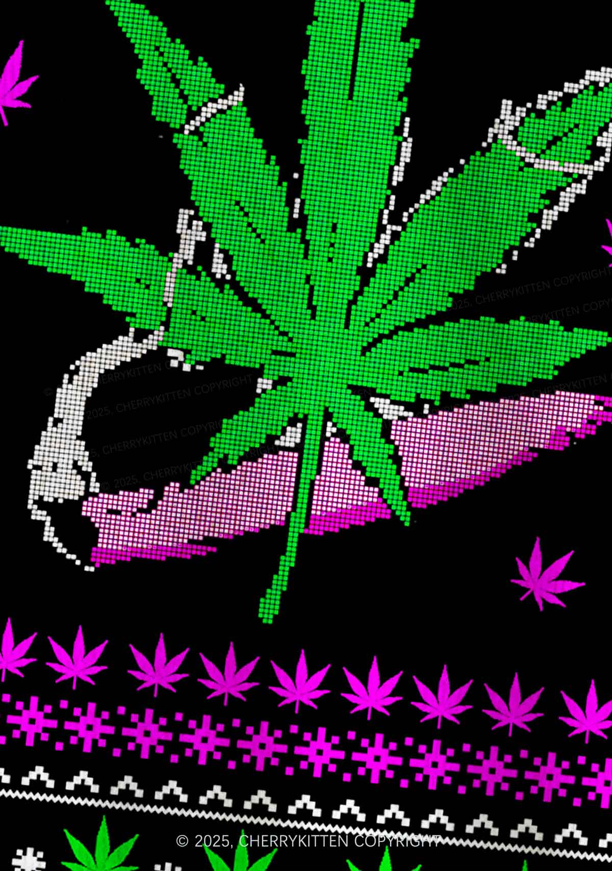 Smoke Blunt Wxxd Y2K Christmas Cardigan Knit Sweatshirt Cherrykitten