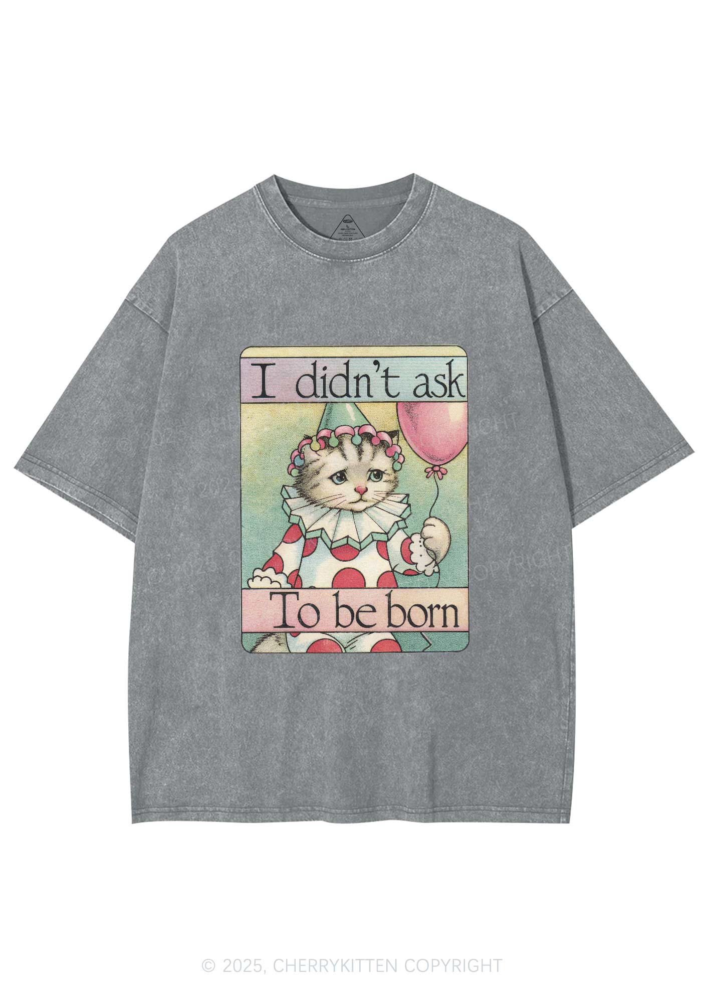 Didnt Ask To Be Born Y2K Washed Tee Cherrykitten