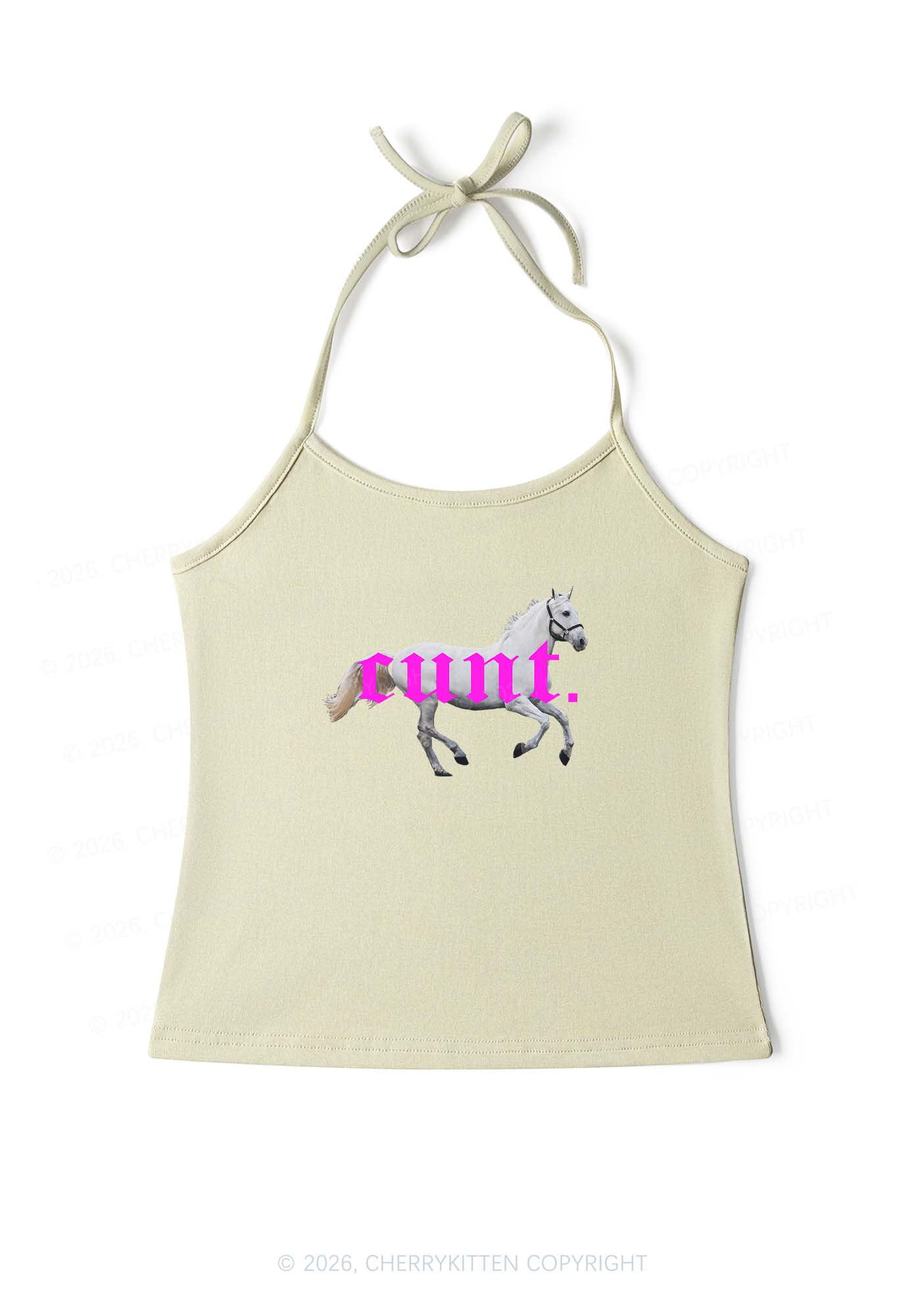 Cxxt Horse Y2K Halter Neck Cami Cherrykitten