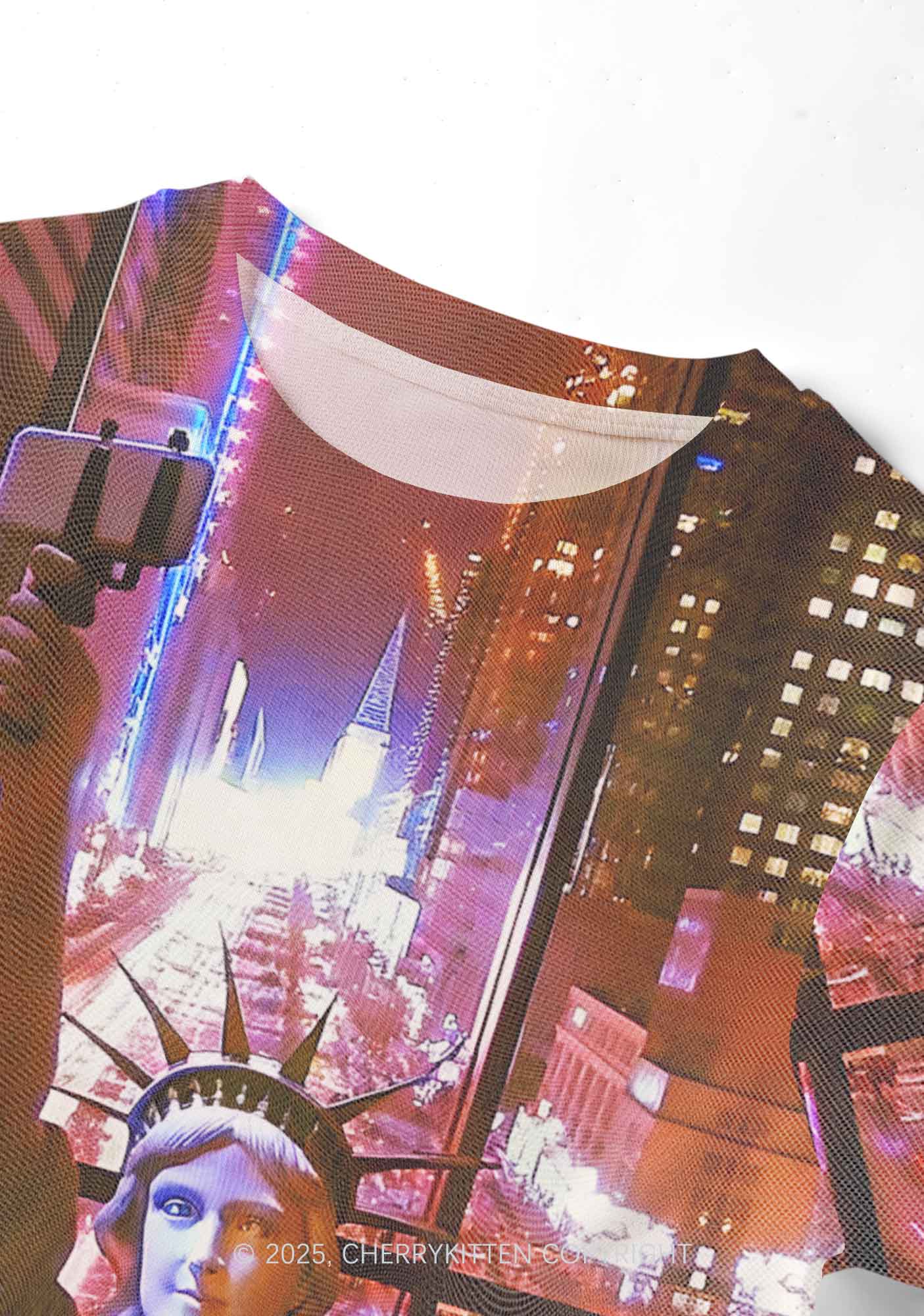 Statue Of Liberty Y2K Mesh Crop Top Cherrykitten
