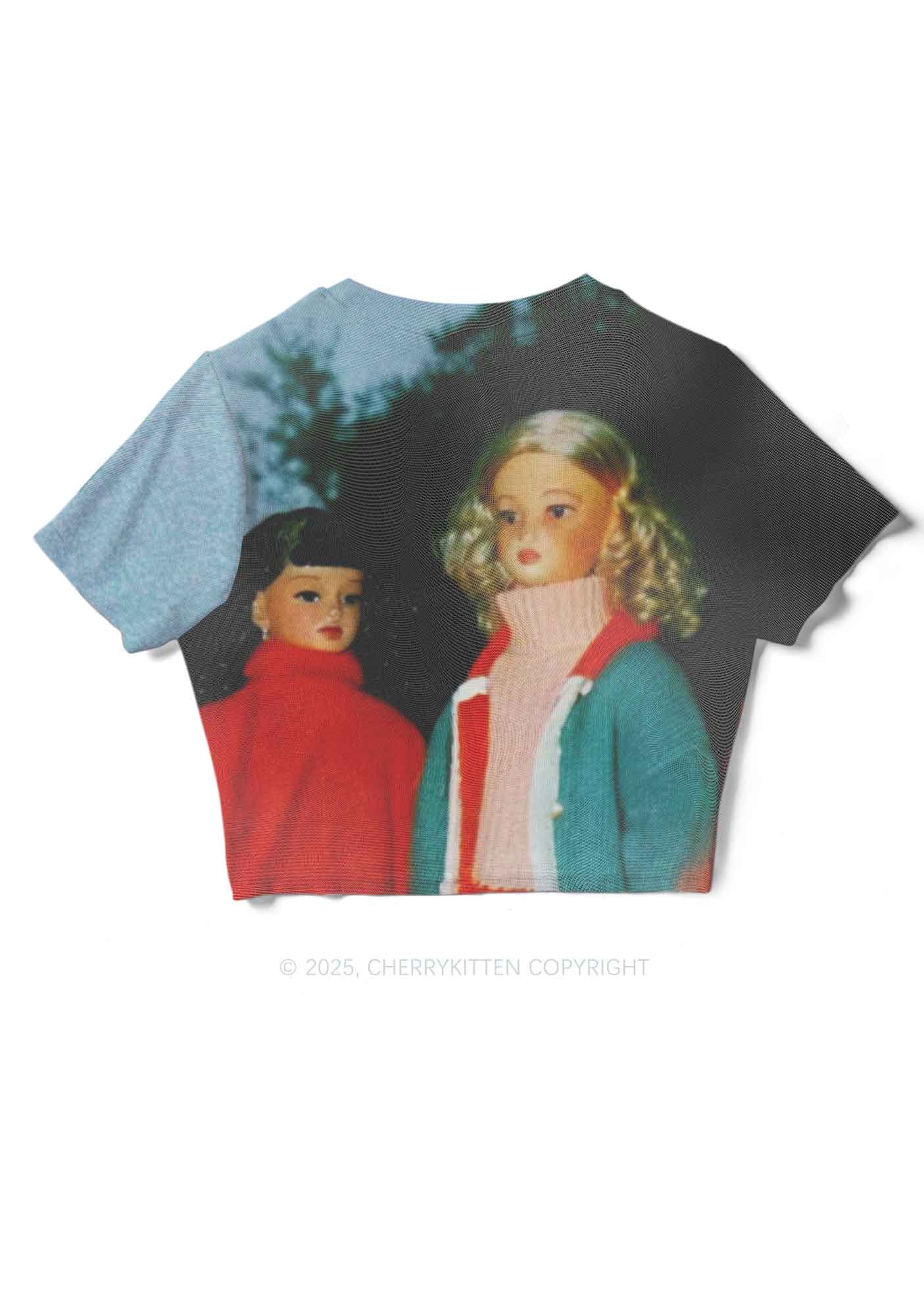 Girl Doll Y2K Mesh Crop Top Cherrykitten