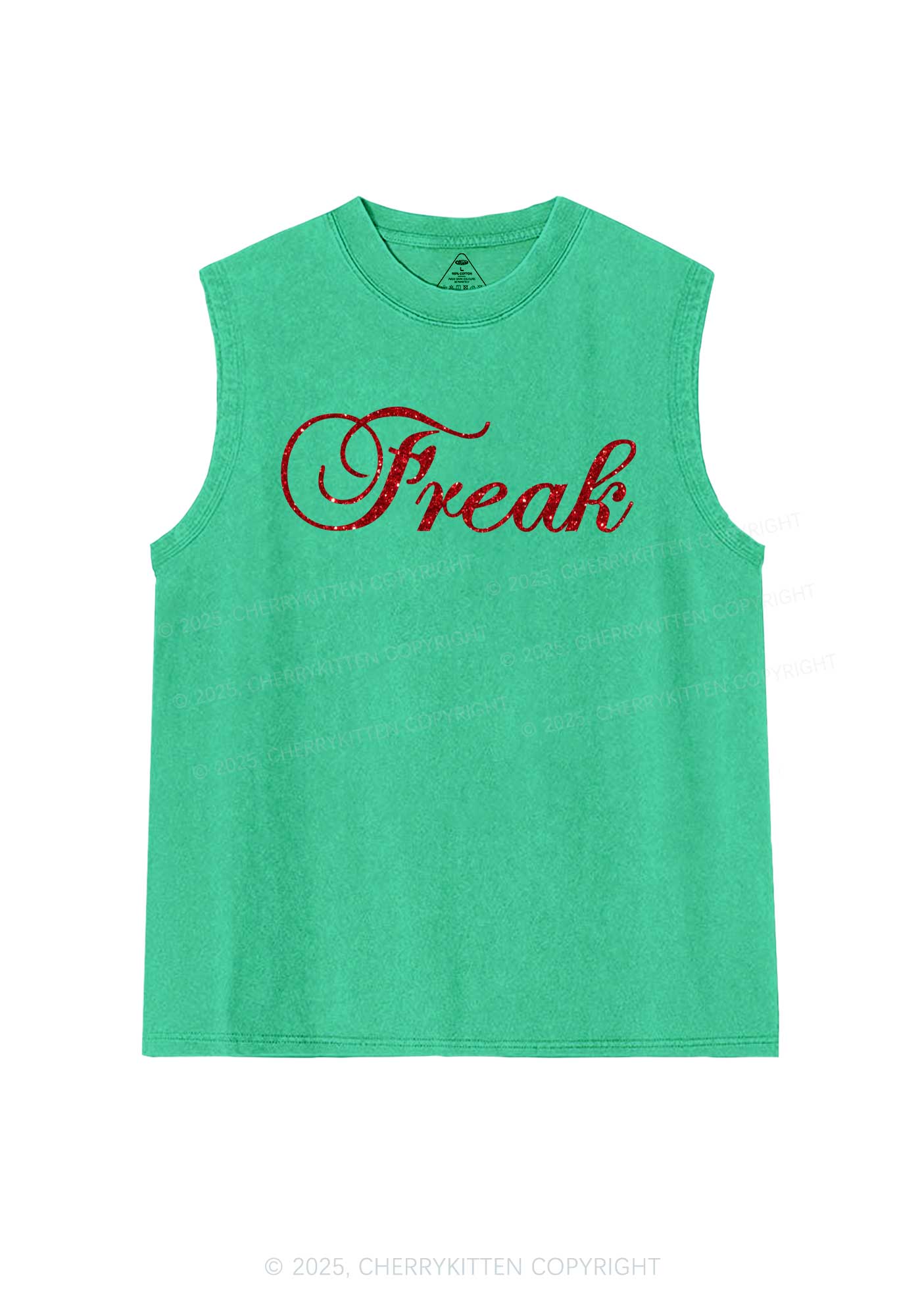 Glitter Freak Y2K Washed Muscle Tank Cherrykitten