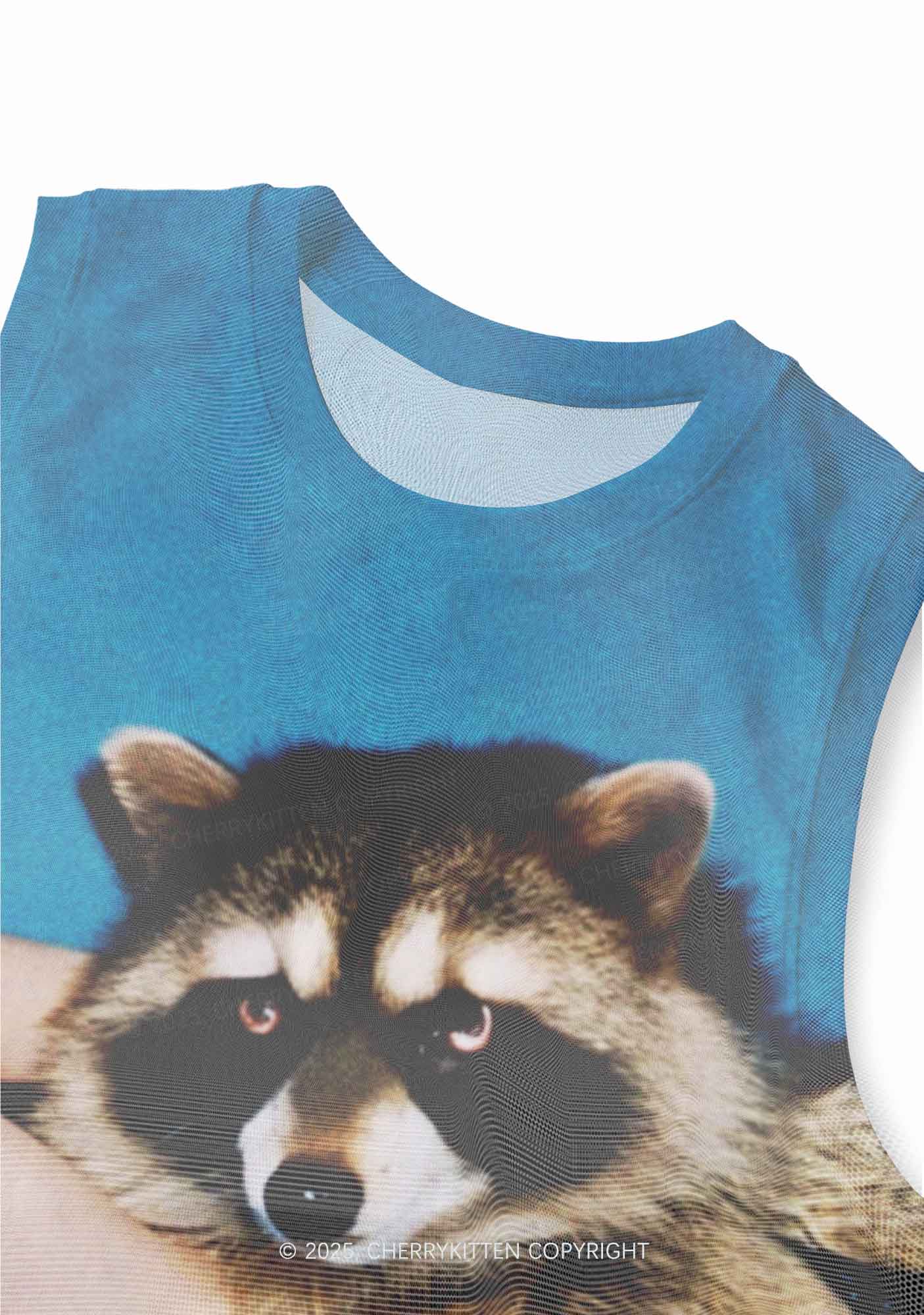 Bikini Raccoon Y2K Mesh Muscle Tank Cherrykitten
