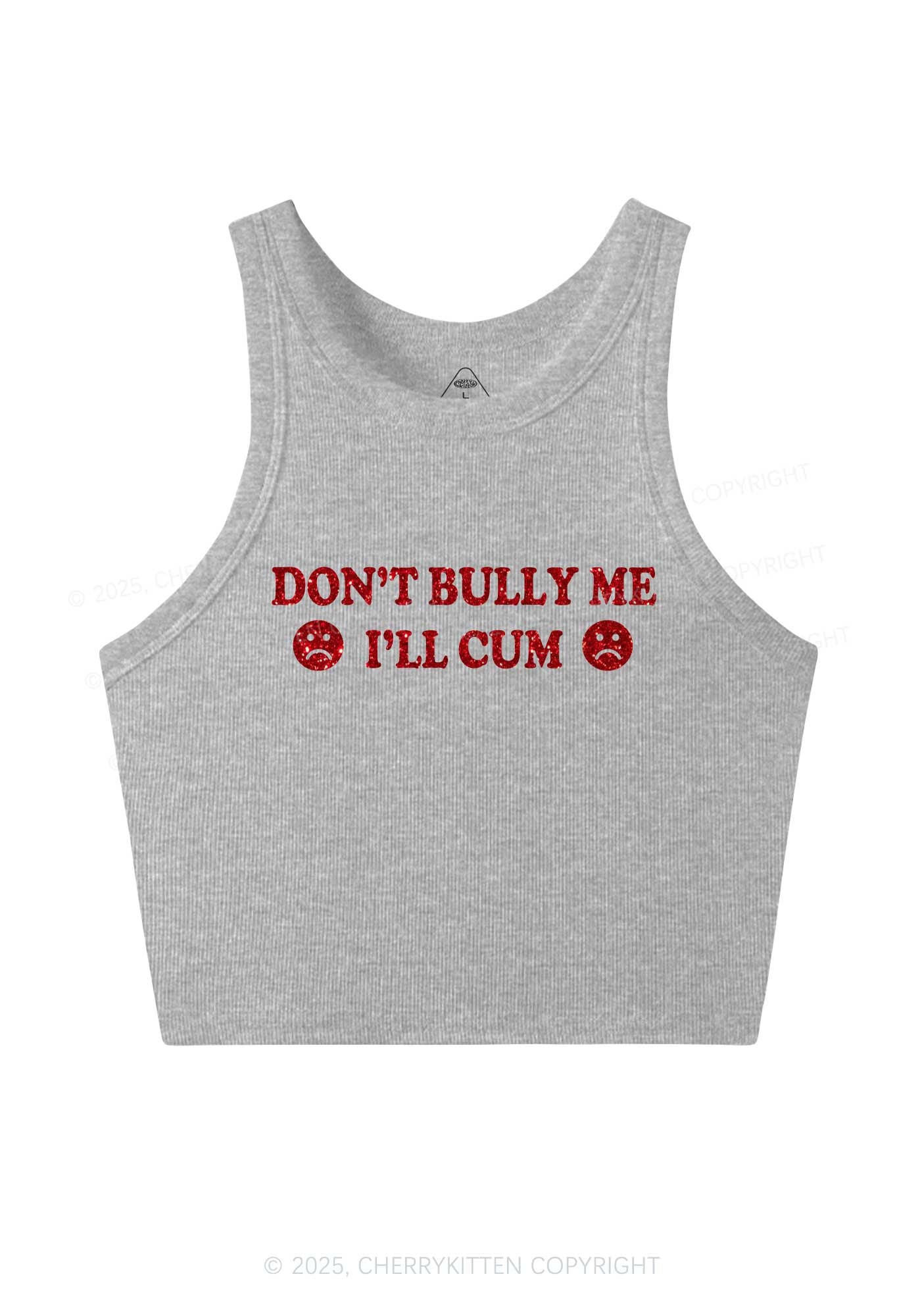 Glitter Dont Bully Me Y2K Crop Tank Top Cherrykitten