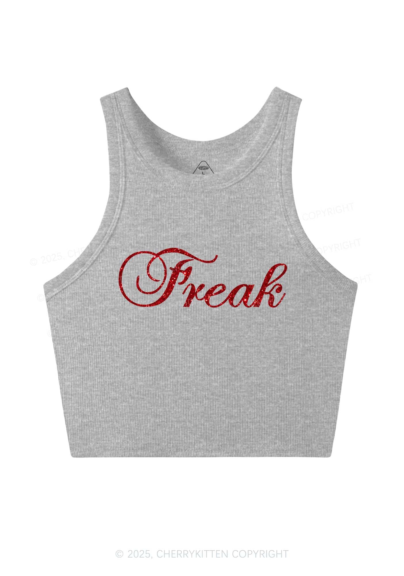 Glitter Freak Y2K Crop Tank Top Cherrykitten