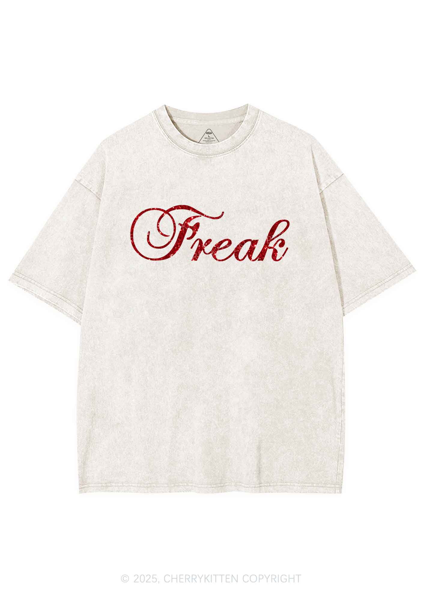 Glitter Freak Y2K Shirts Washed Tee Cherrykitten