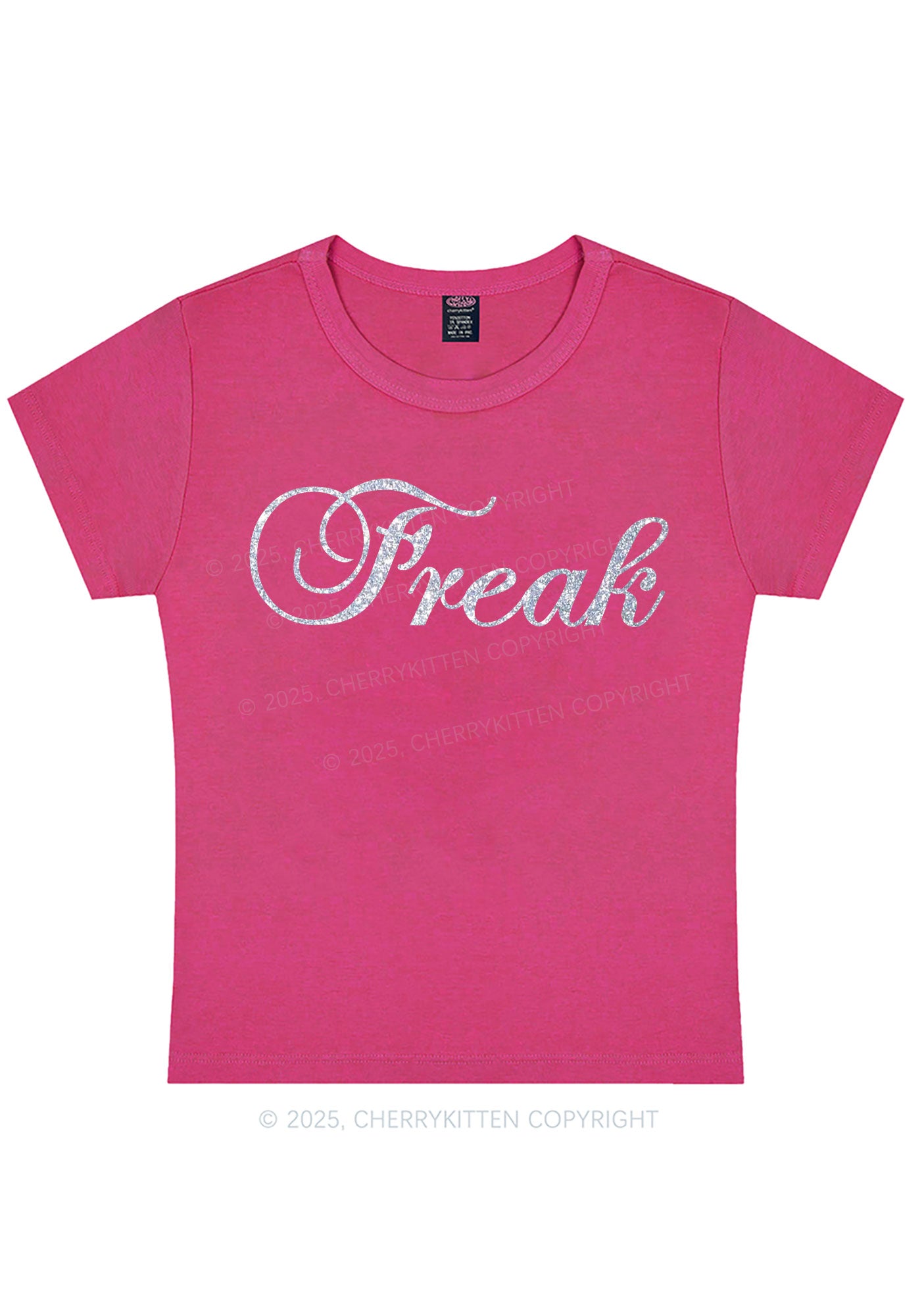 Glitter Freak Y2K Baby Tee Cherrykitten