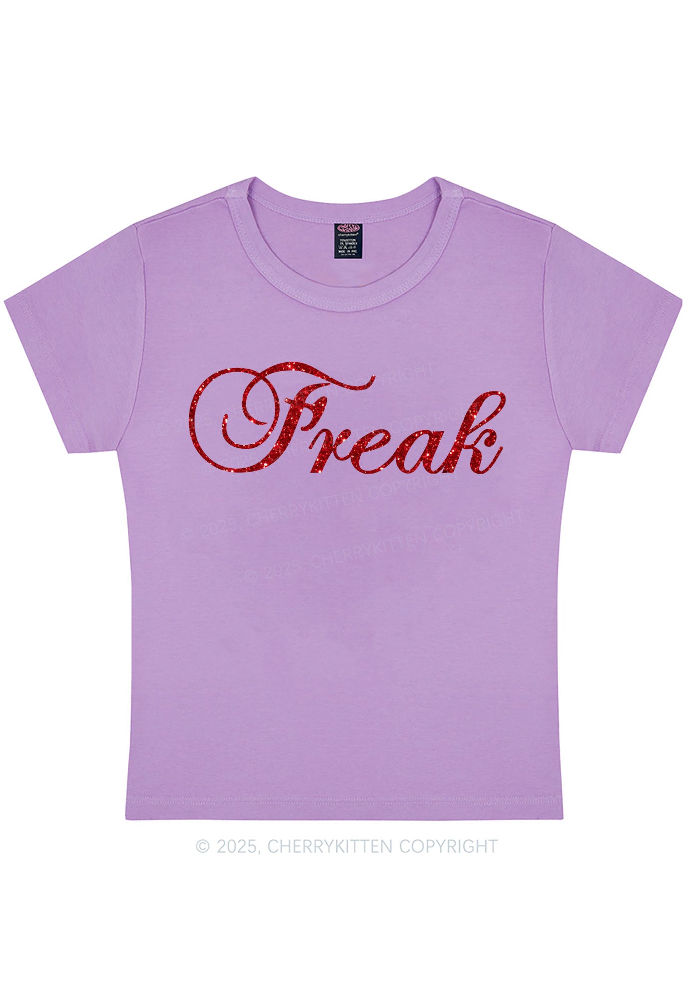 Glitter Freak Y2K Baby Tee Cherrykitten