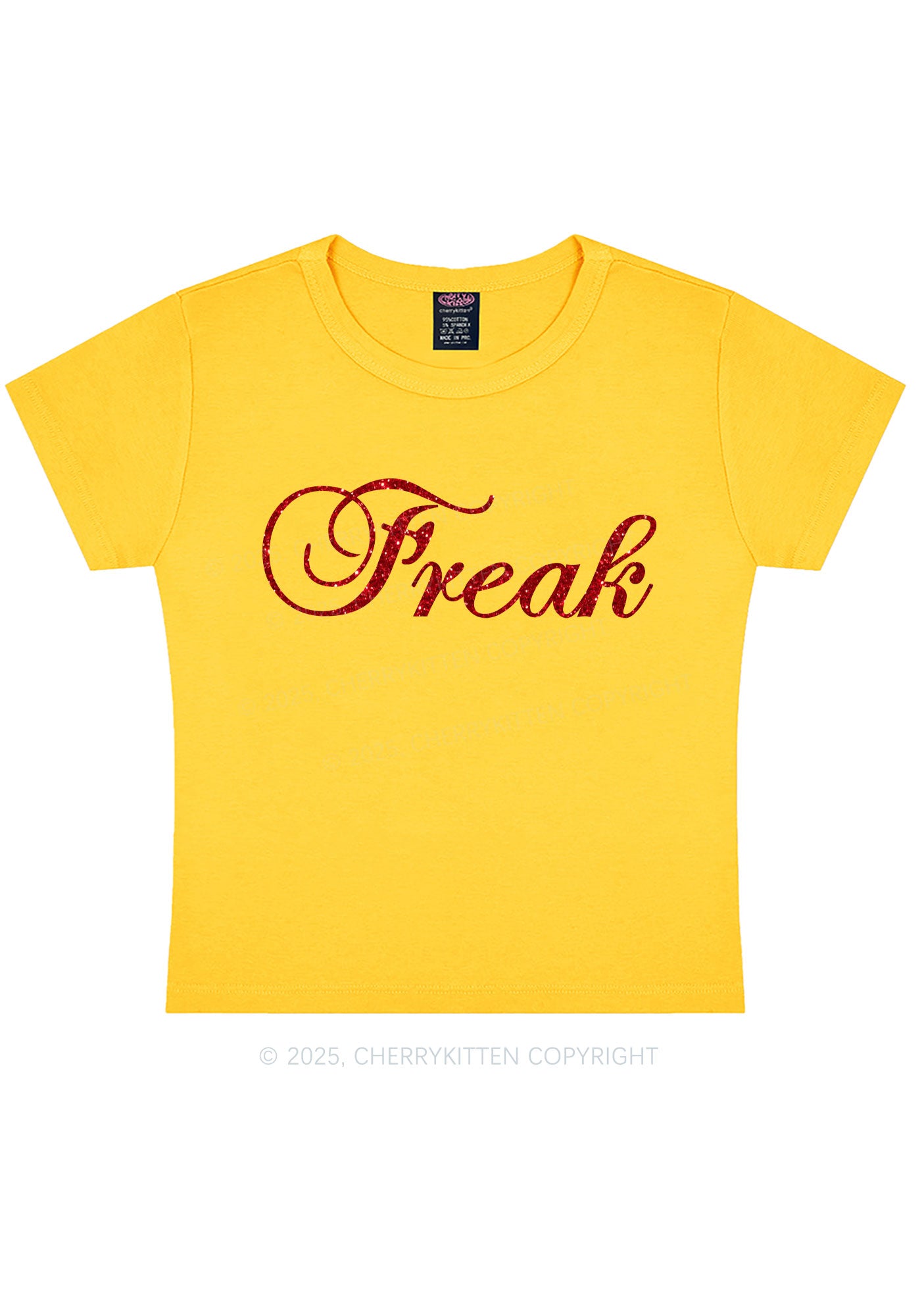 Glitter Freak Y2K Baby Tee Cherrykitten