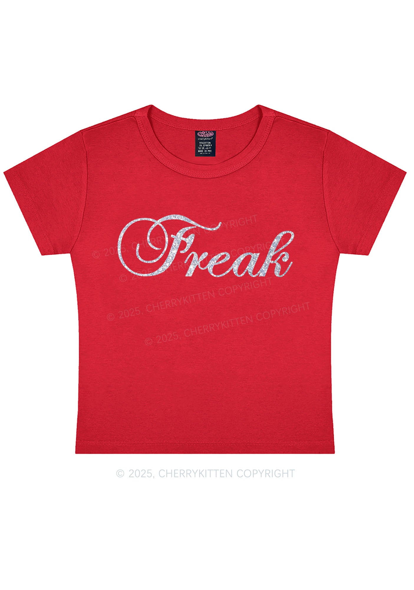 Glitter Freak Y2K Baby Tee Cherrykitten