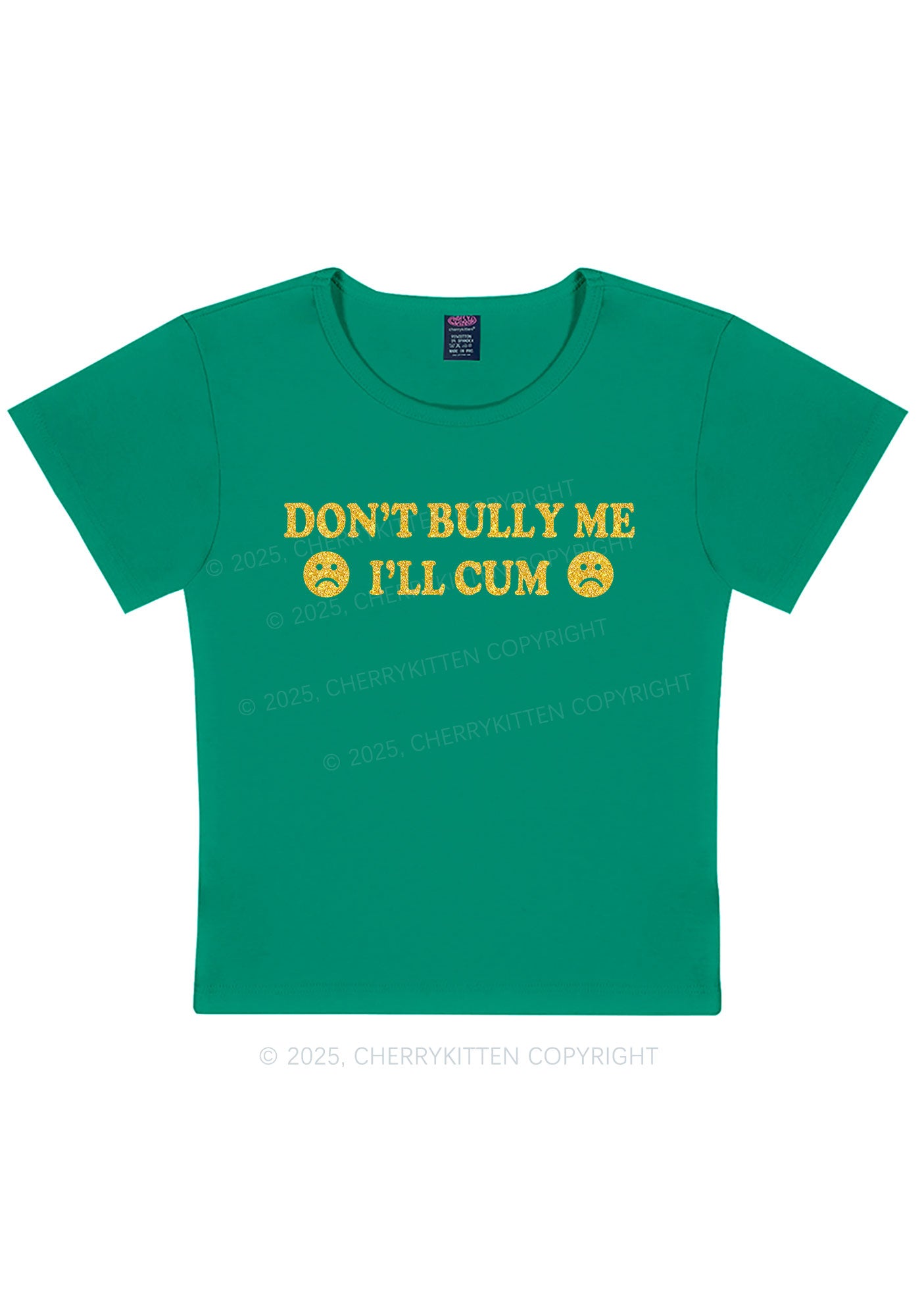 Glitter Dont Bully Me Y2K Baby Tee Cherrykitten