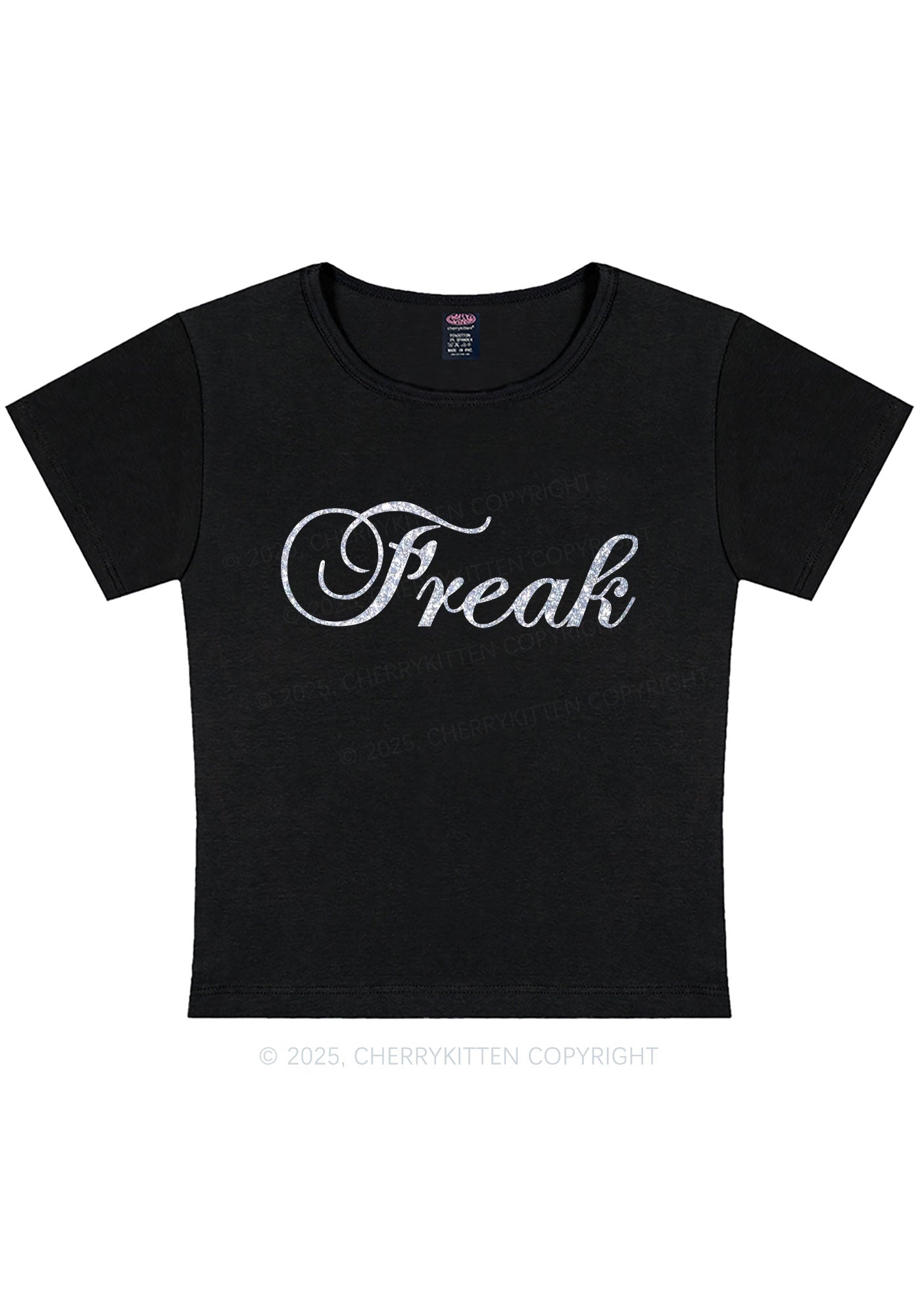 Glitter Freak Y2K Baby Tee Cherrykitten