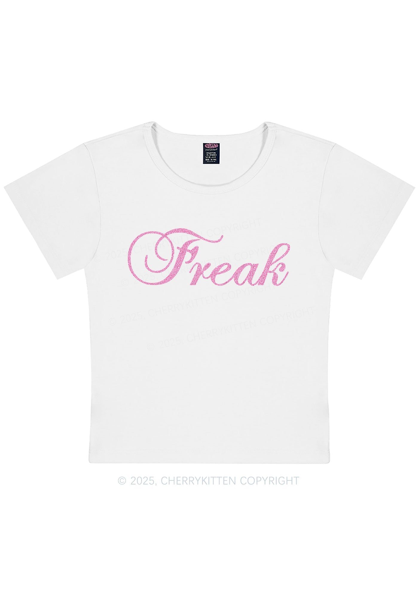 Glitter Freak Y2K Baby Tee Cherrykitten