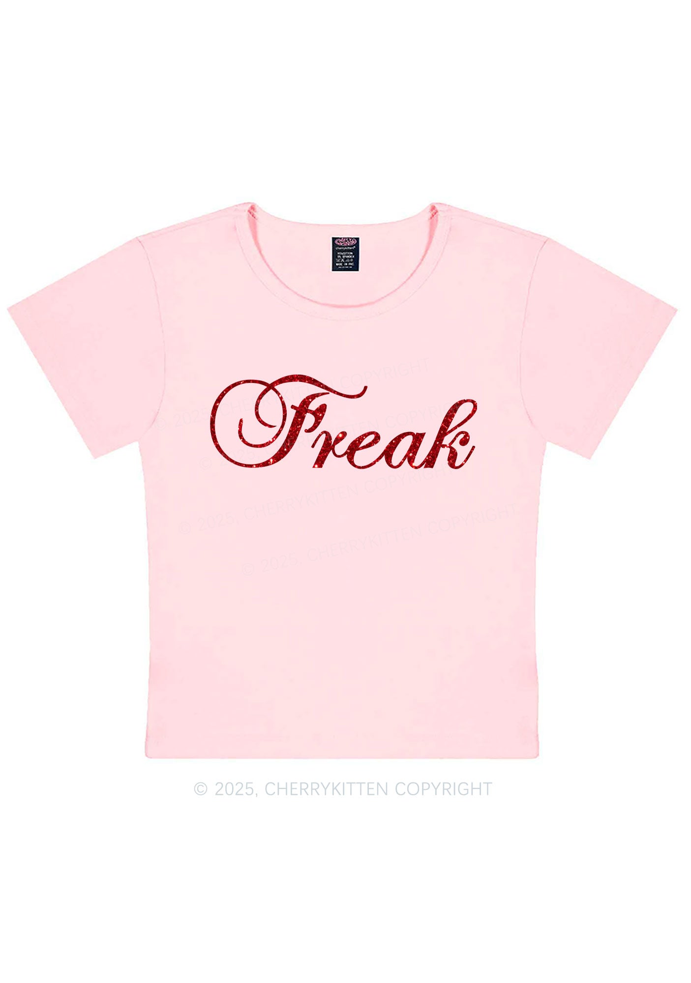 Glitter Freak Y2K Baby Tee Cherrykitten