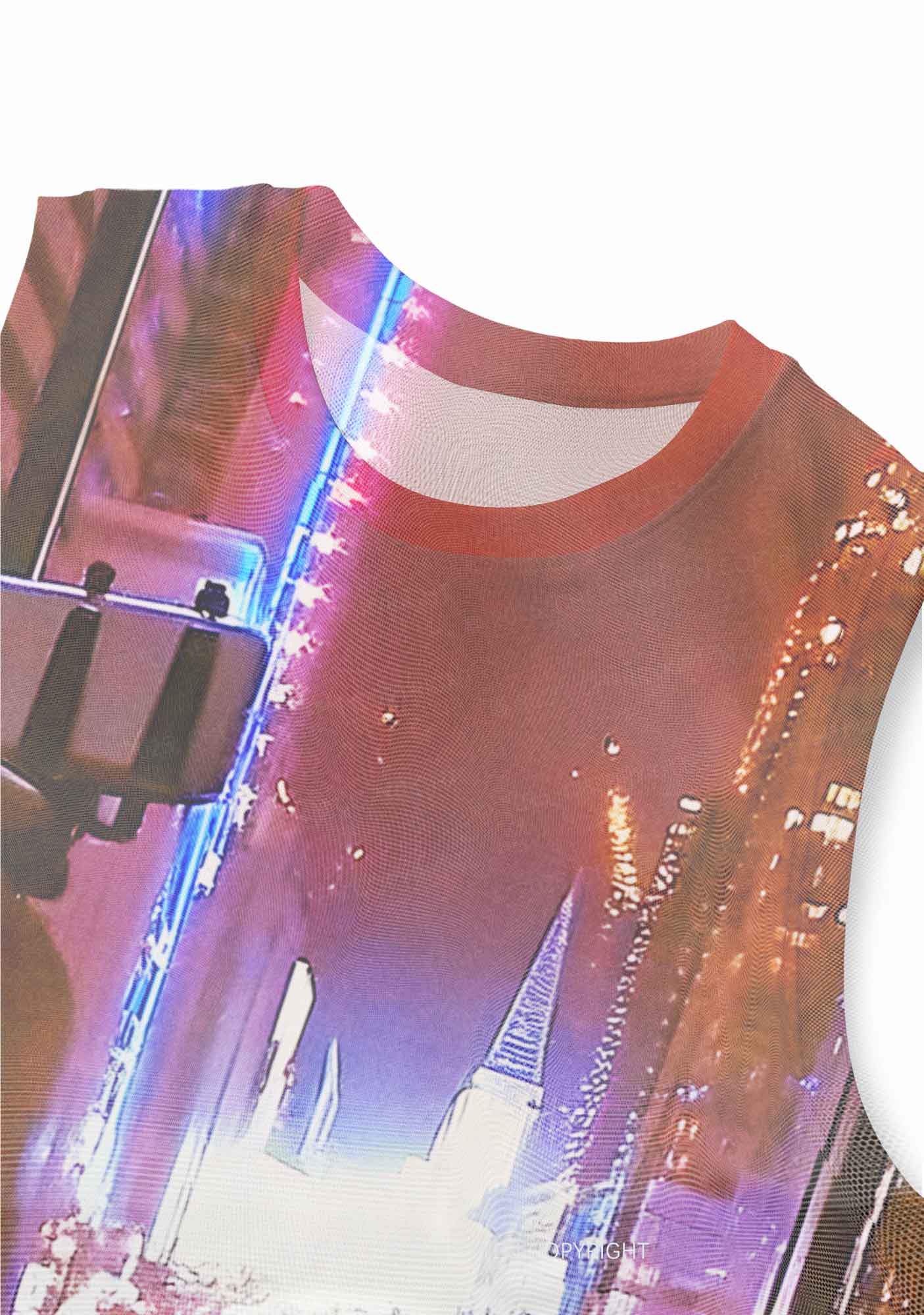 Statue Of Liberty Y2K Mesh Muscle Tank Cherrykitten