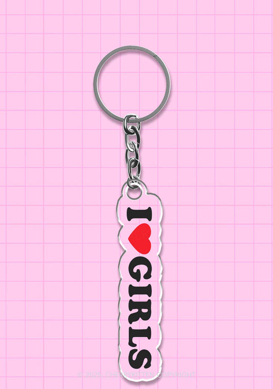 I Love Girls Pride 1Pc Y2K Keychain Cherrykitten