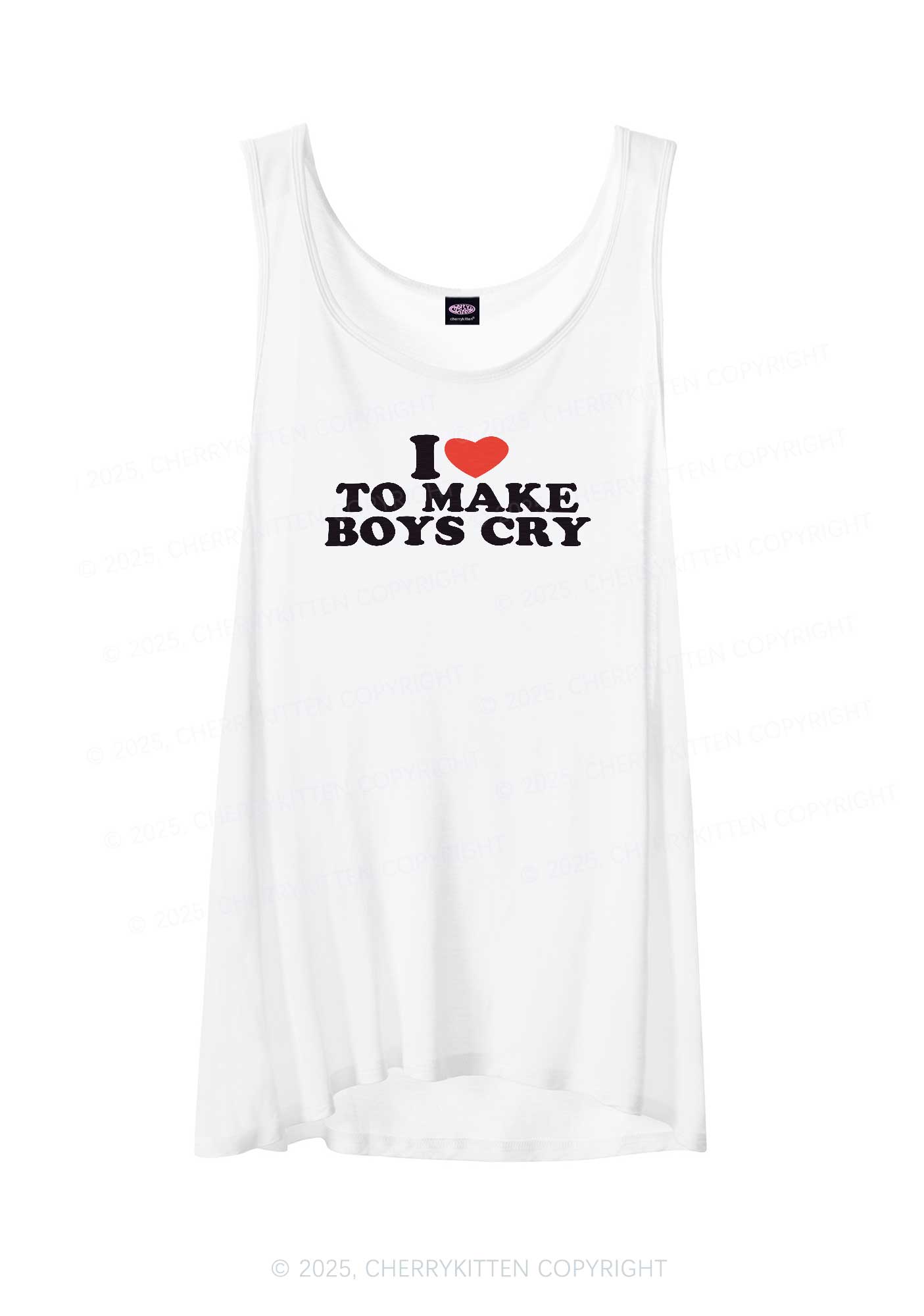 Love To Make Boys Cry Y2K Sheer Boyfriend Tank Cherrykitten