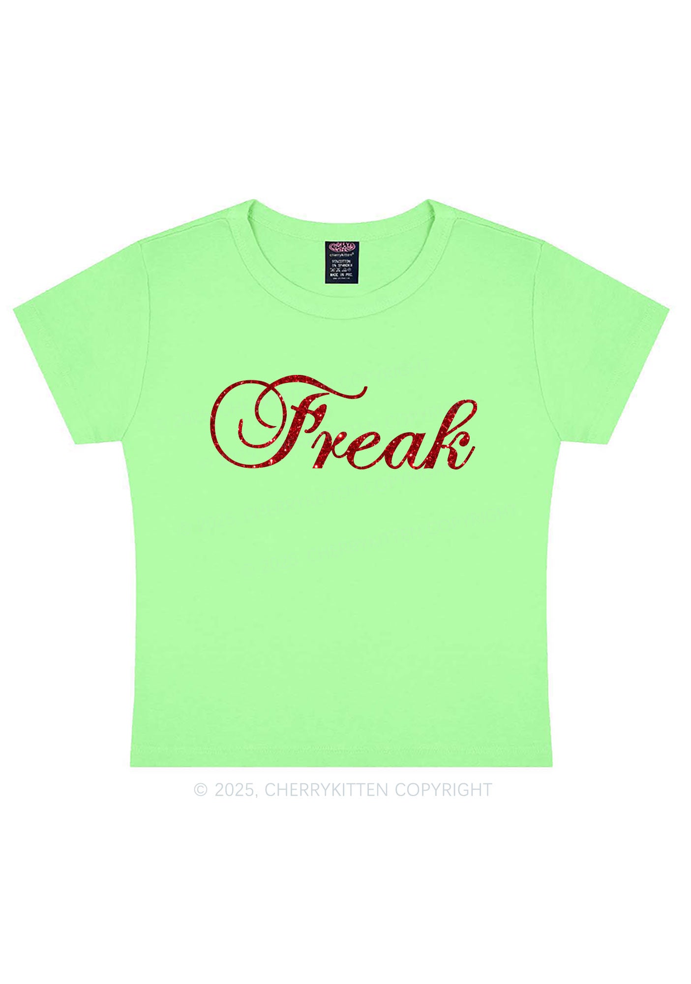 Glitter Freak Y2K Baby Tee Cherrykitten