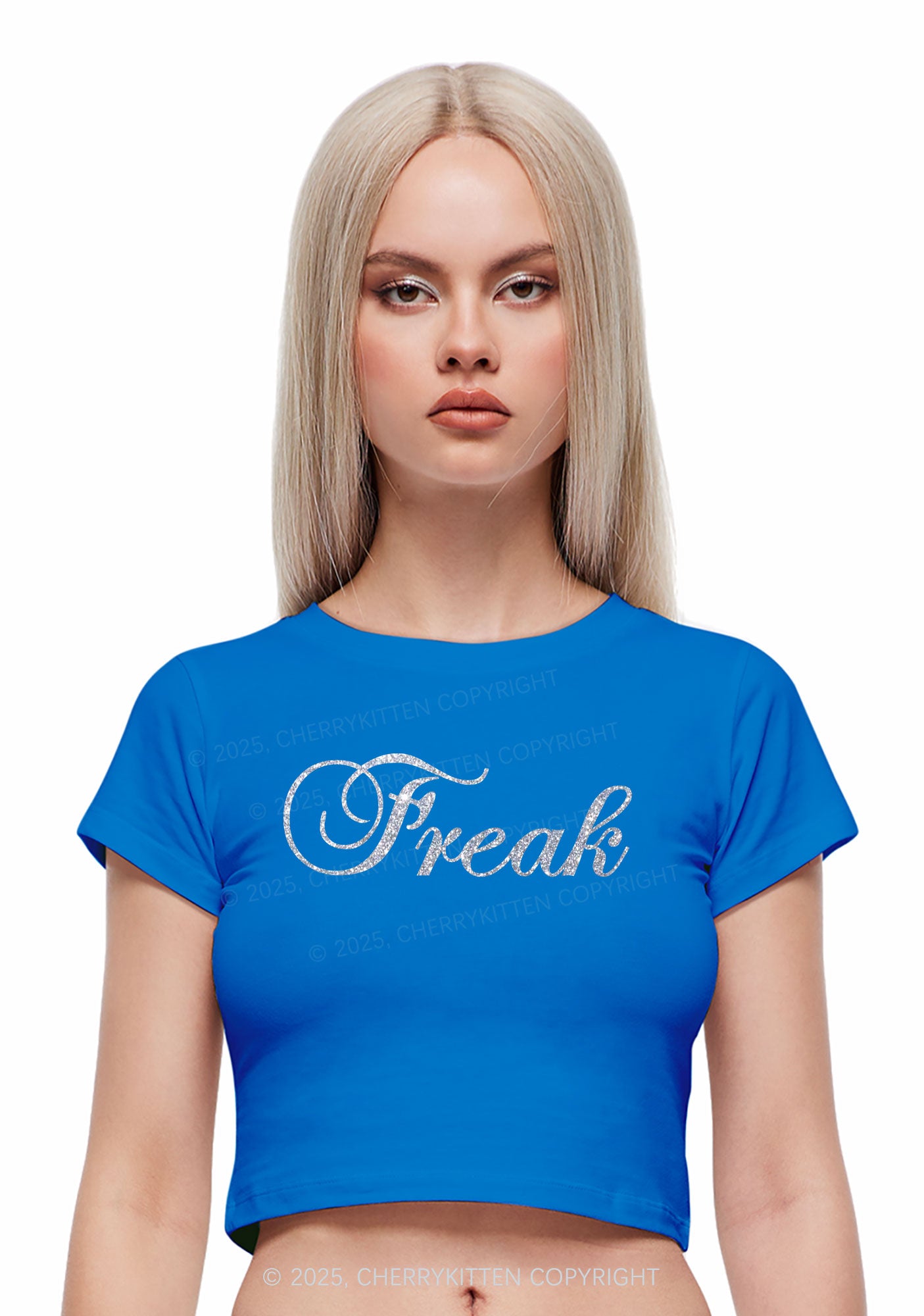 Glitter Freak Y2K Baby Tee Cherrykitten
