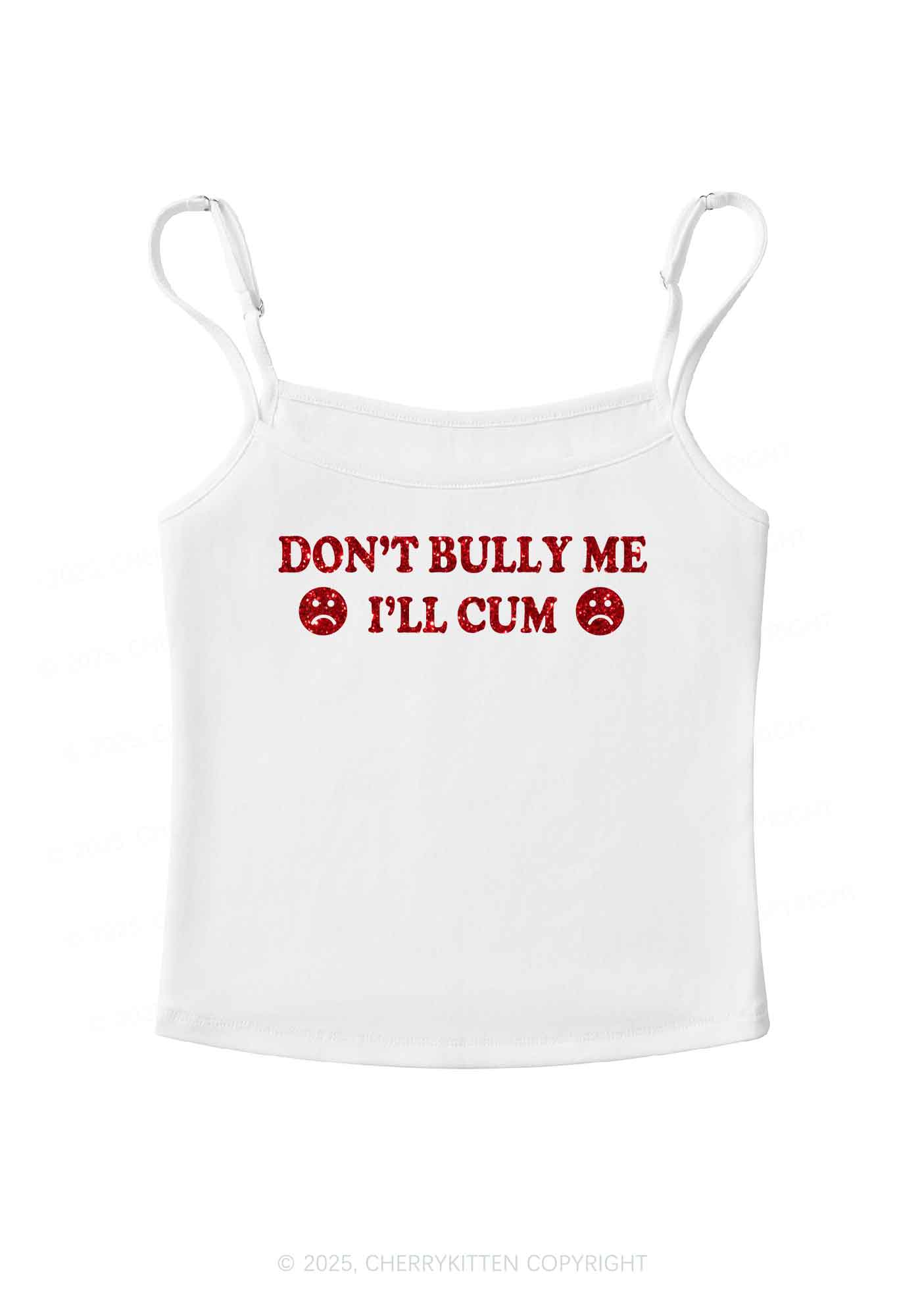 Glitter Dont Bully Me Y2K Spaghetti Strap Cami Cherrykitten