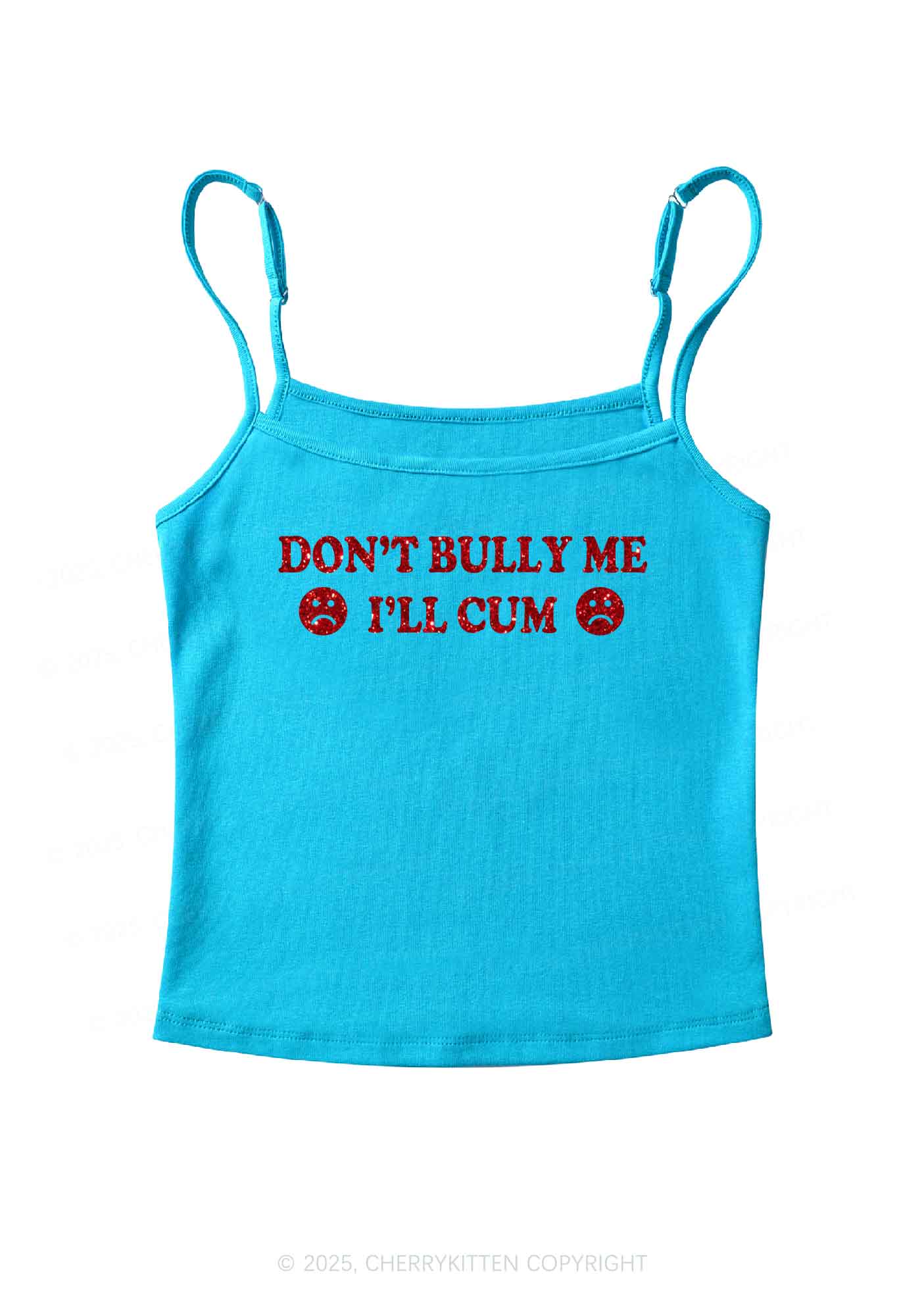 Glitter Dont Bully Me Y2K Spaghetti Strap Cami Cherrykitten