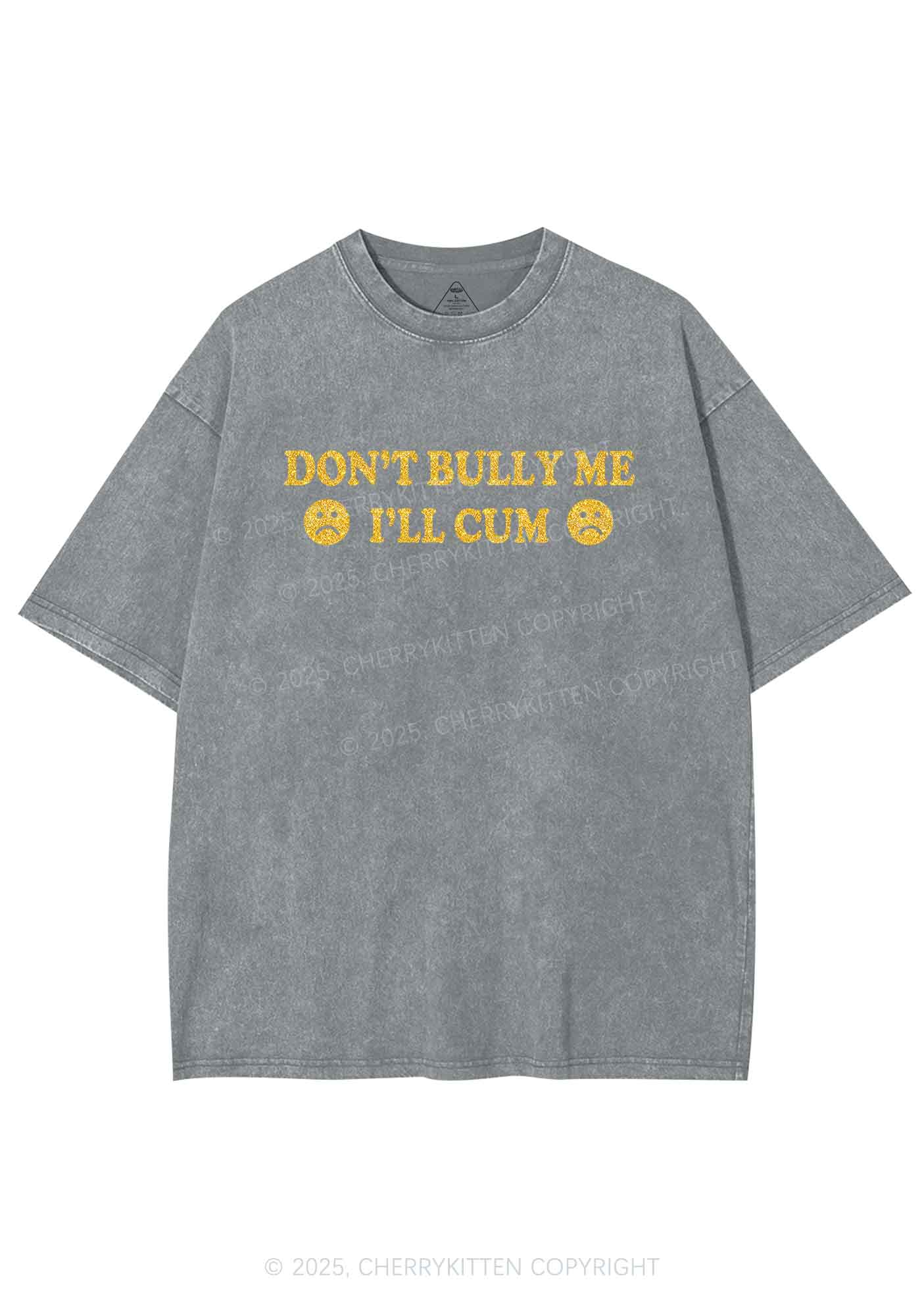 Glitter Dont Bully Me Y2K Shirts Washed Tee Cherrykitten