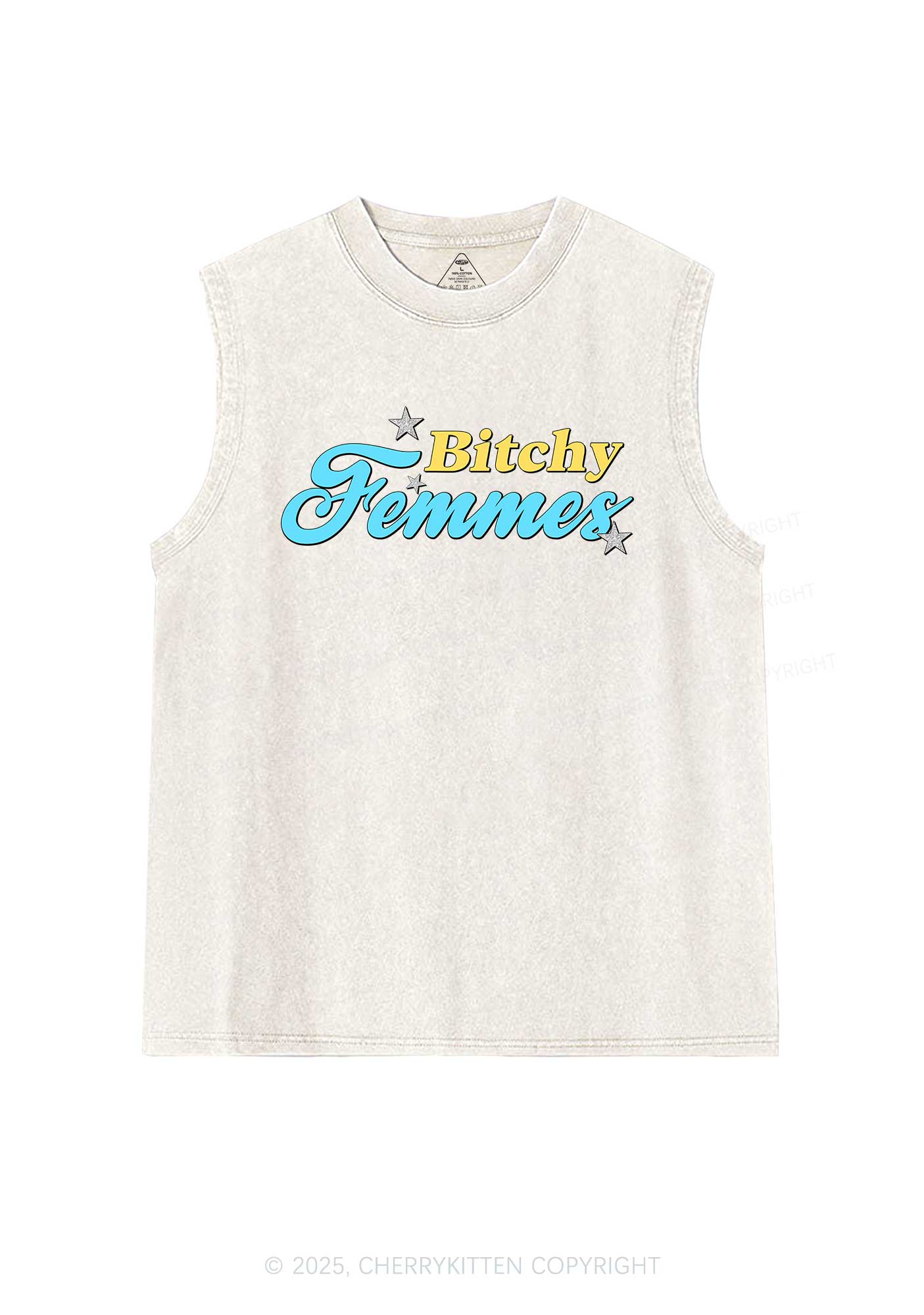 Bxtchy Femmes Pride Y2K Washed Muscle Tank Cherrykitten