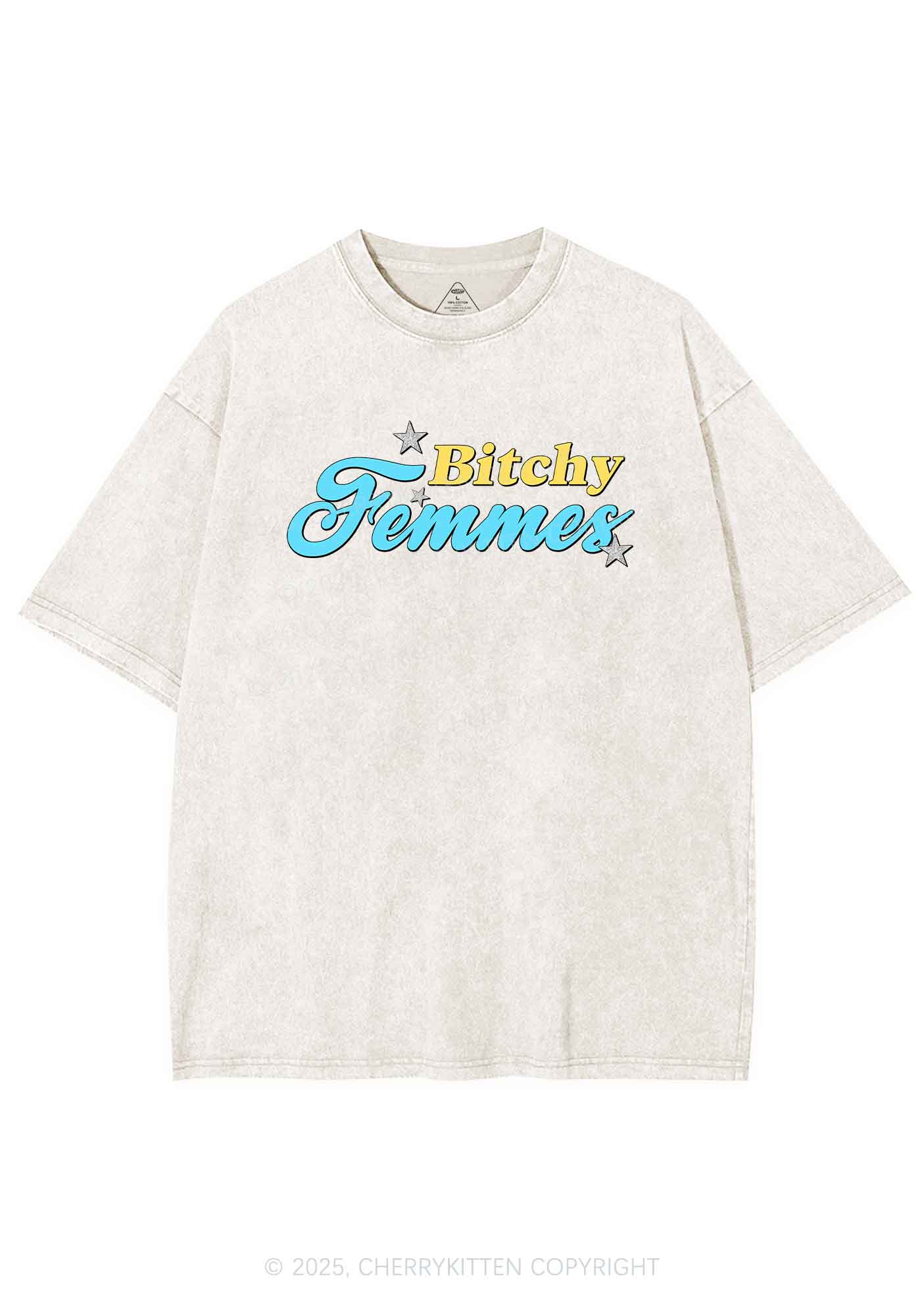 Bxtchy Femmes Pride Y2K Shirts Washed Tee Cherrykitten
