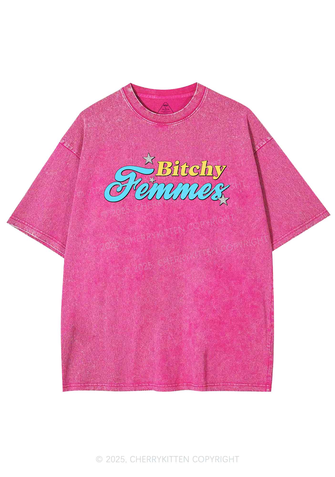 Bxtchy Femmes Pride Y2K Shirts Washed Tee Cherrykitten
