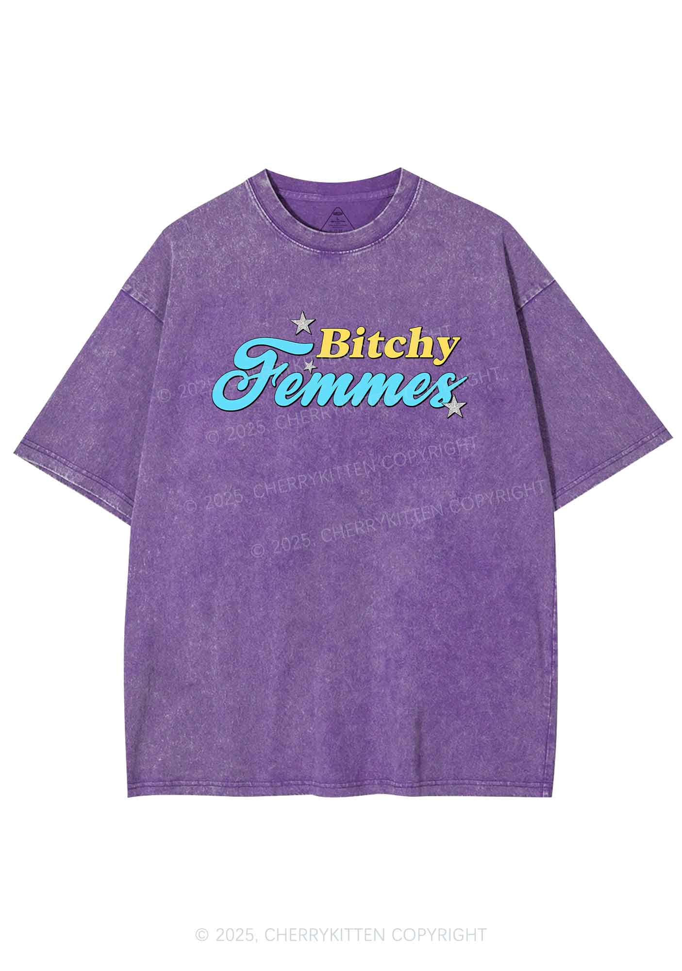 Bxtchy Femmes Pride Y2K Shirts Washed Tee Cherrykitten