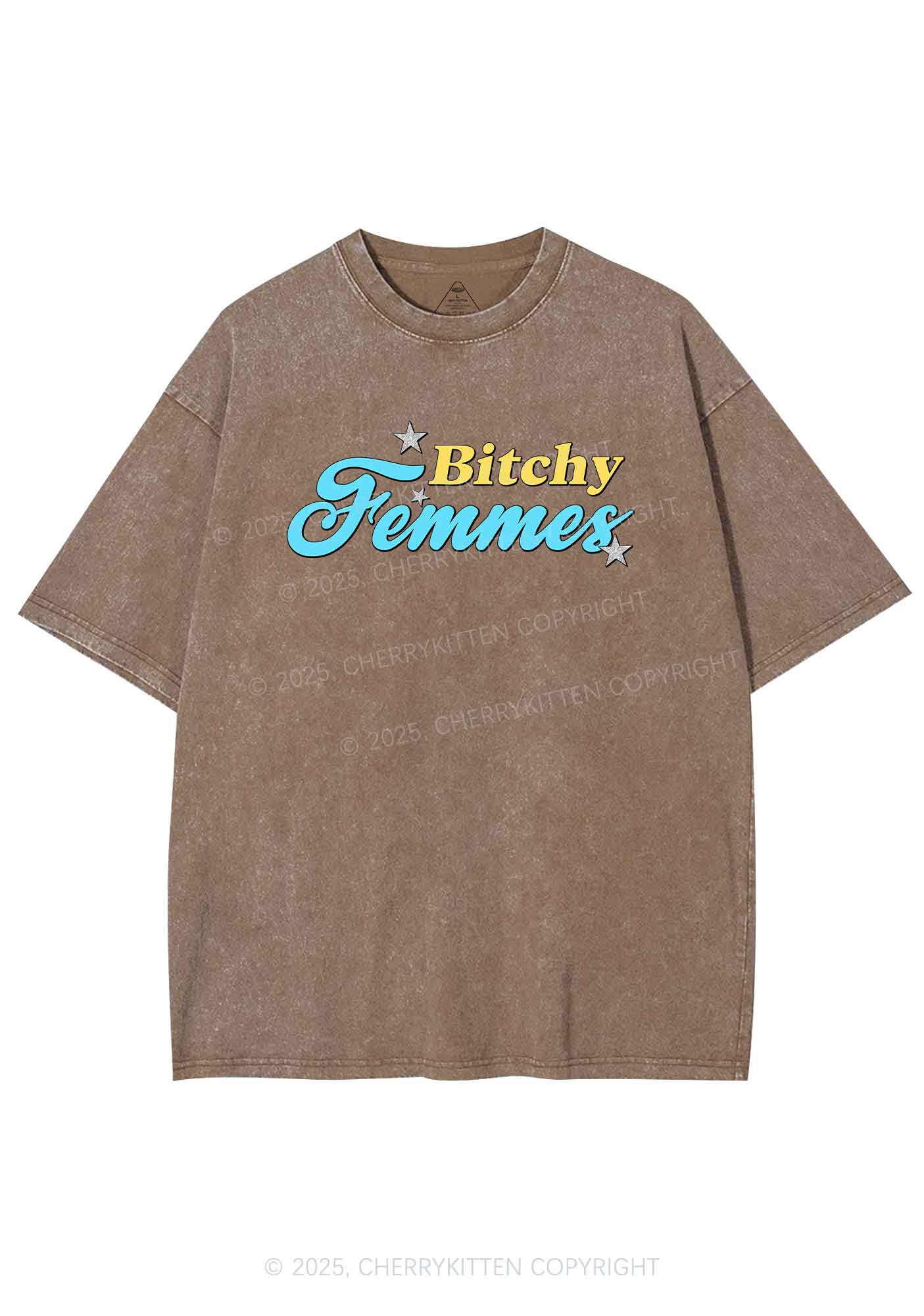 Bxtchy Femmes Pride Y2K Shirts Washed Tee Cherrykitten