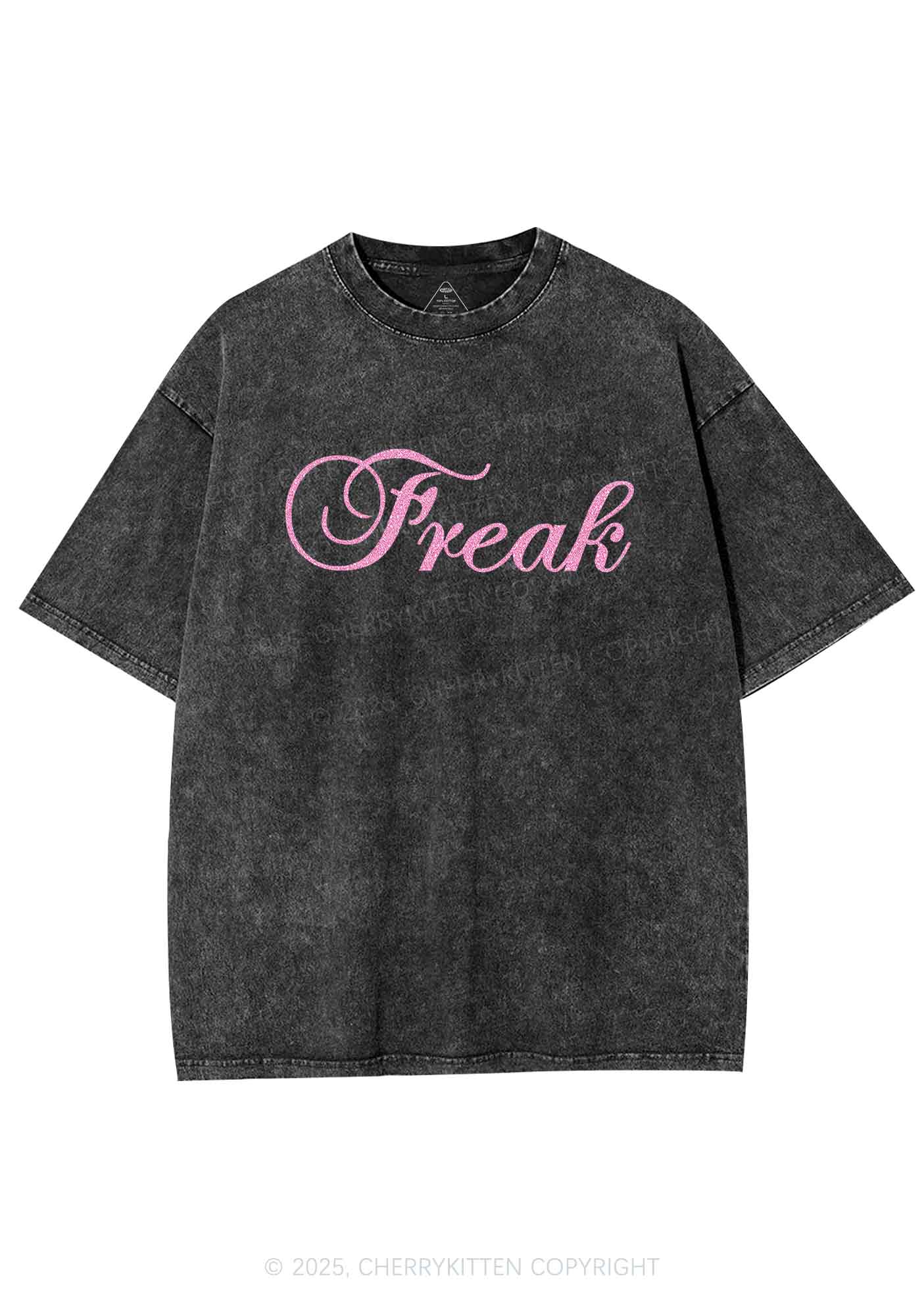 Glitter Freak Y2K Shirts Washed Tee Cherrykitten