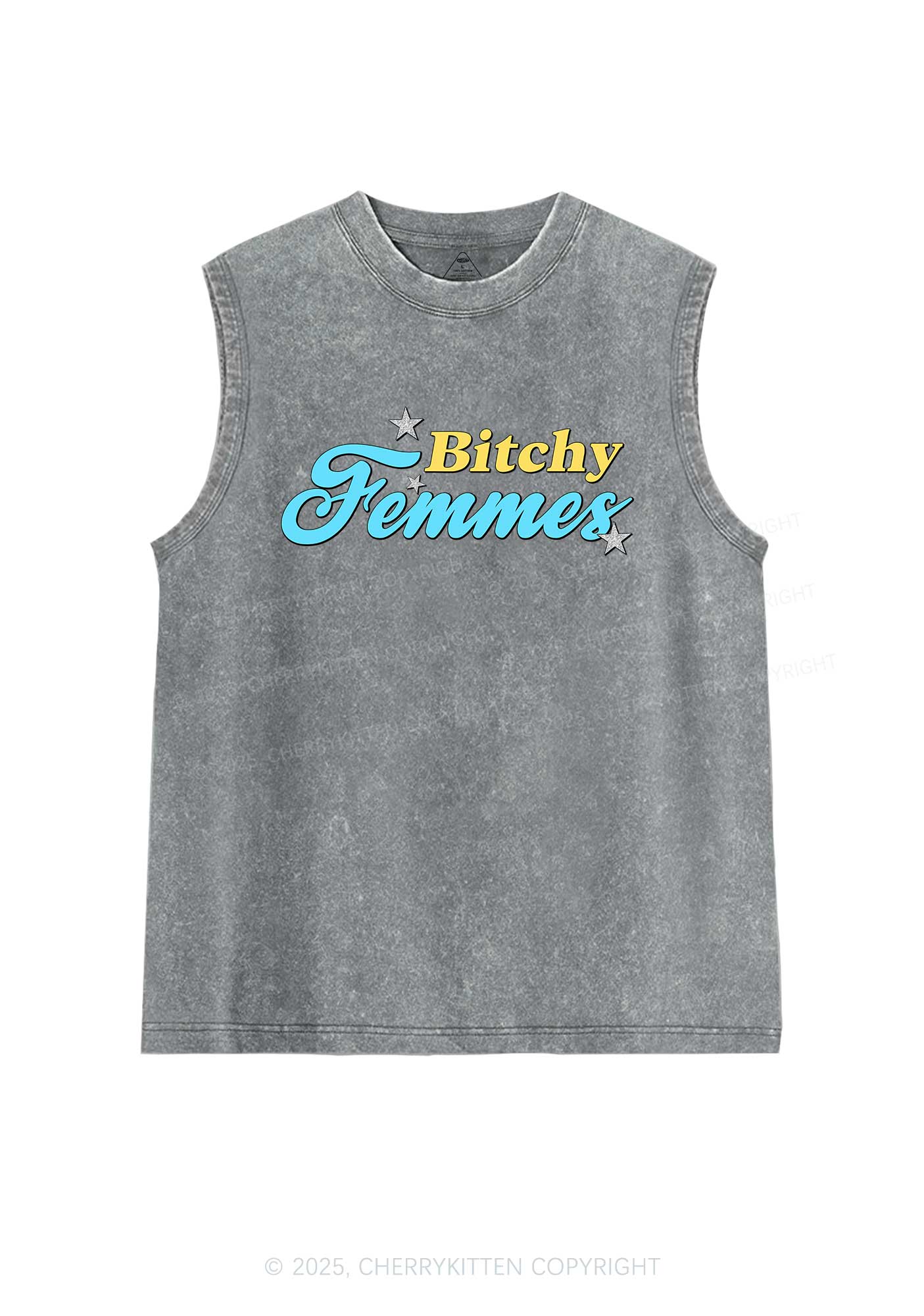 Bxtchy Femmes Pride Y2K Washed Muscle Tank Cherrykitten