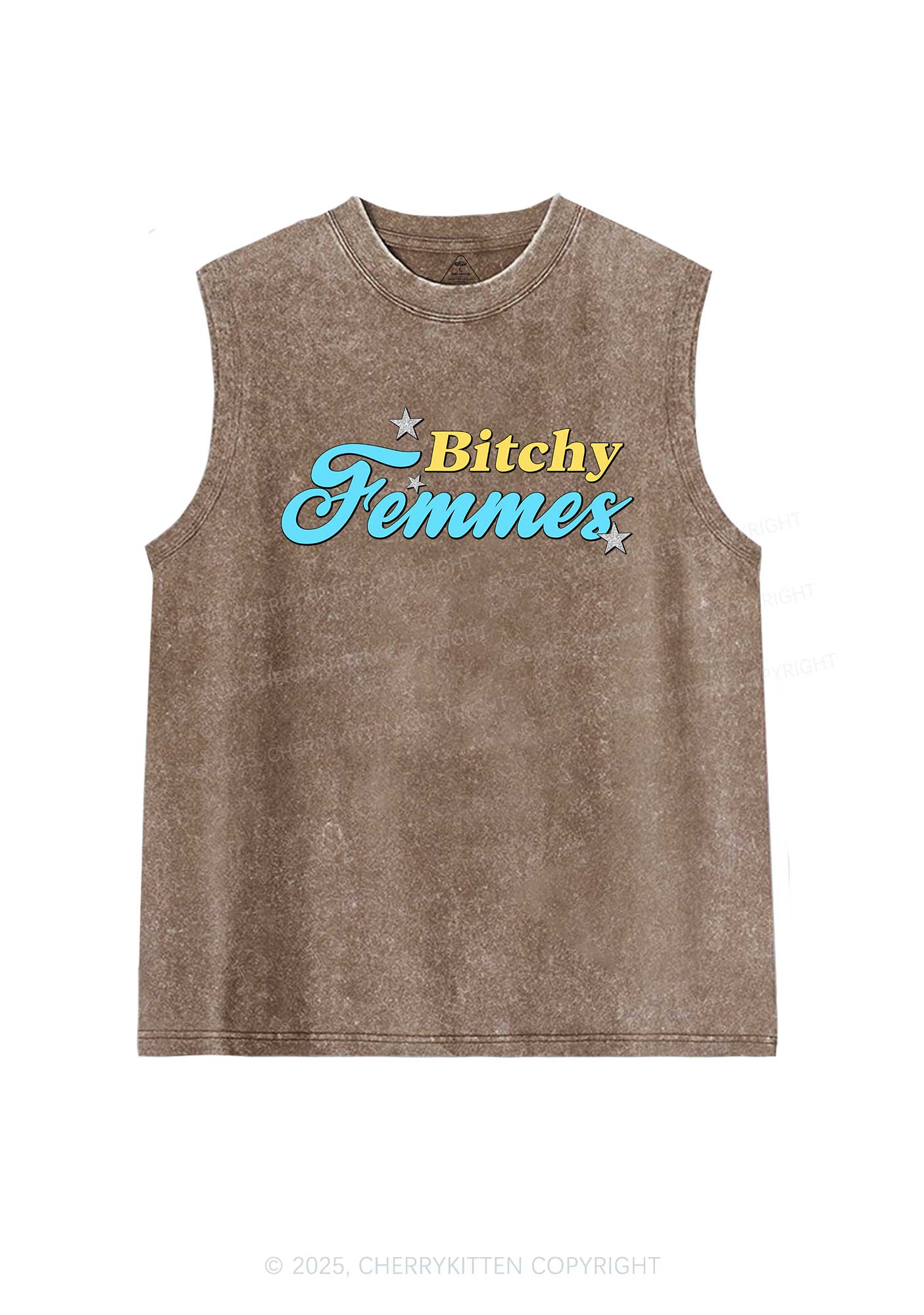 Bxtchy Femmes Pride Y2K Washed Muscle Tank Cherrykitten
