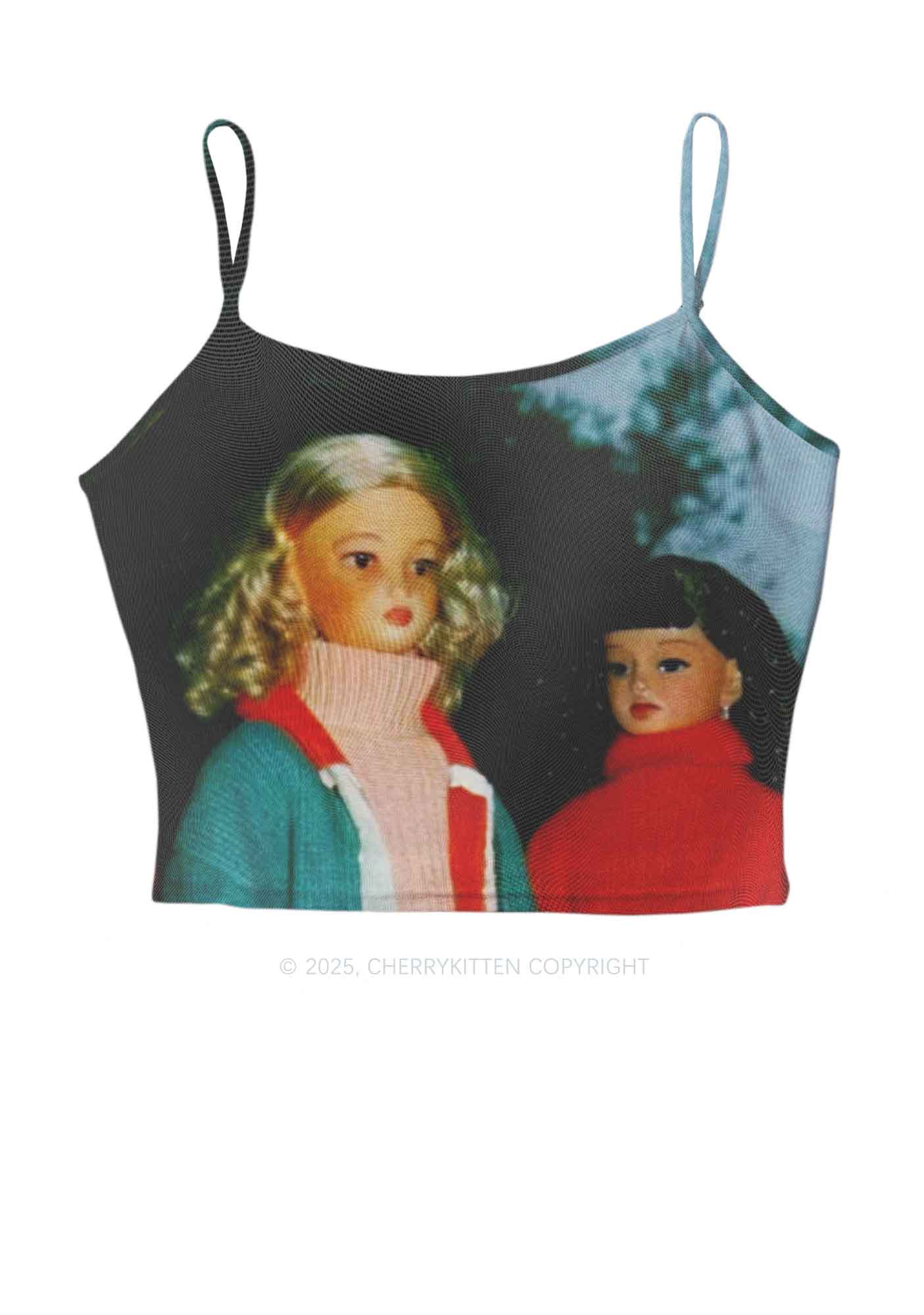 Girl Doll Y2K Mesh Cami Tank Cherrykitten