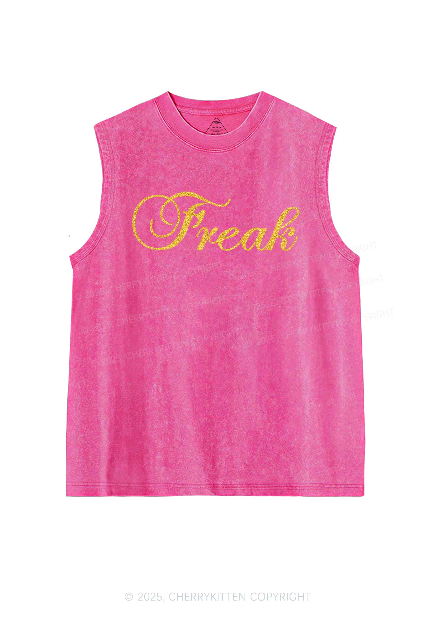 Glitter Freak Y2K Washed Muscle Tank Cherrykitten