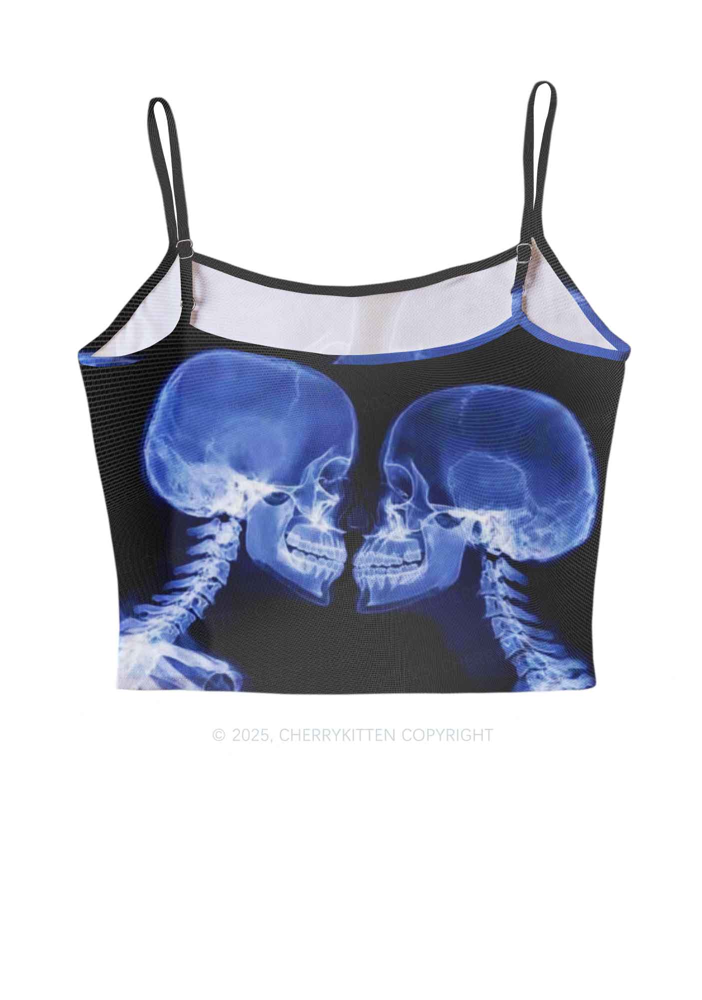 X Ray Skull Kiss Y2K Mesh Cami Tank Cherrykitten