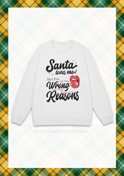 Santa Loves Me Christmas Y2K Sweatshirt Cherrykitten