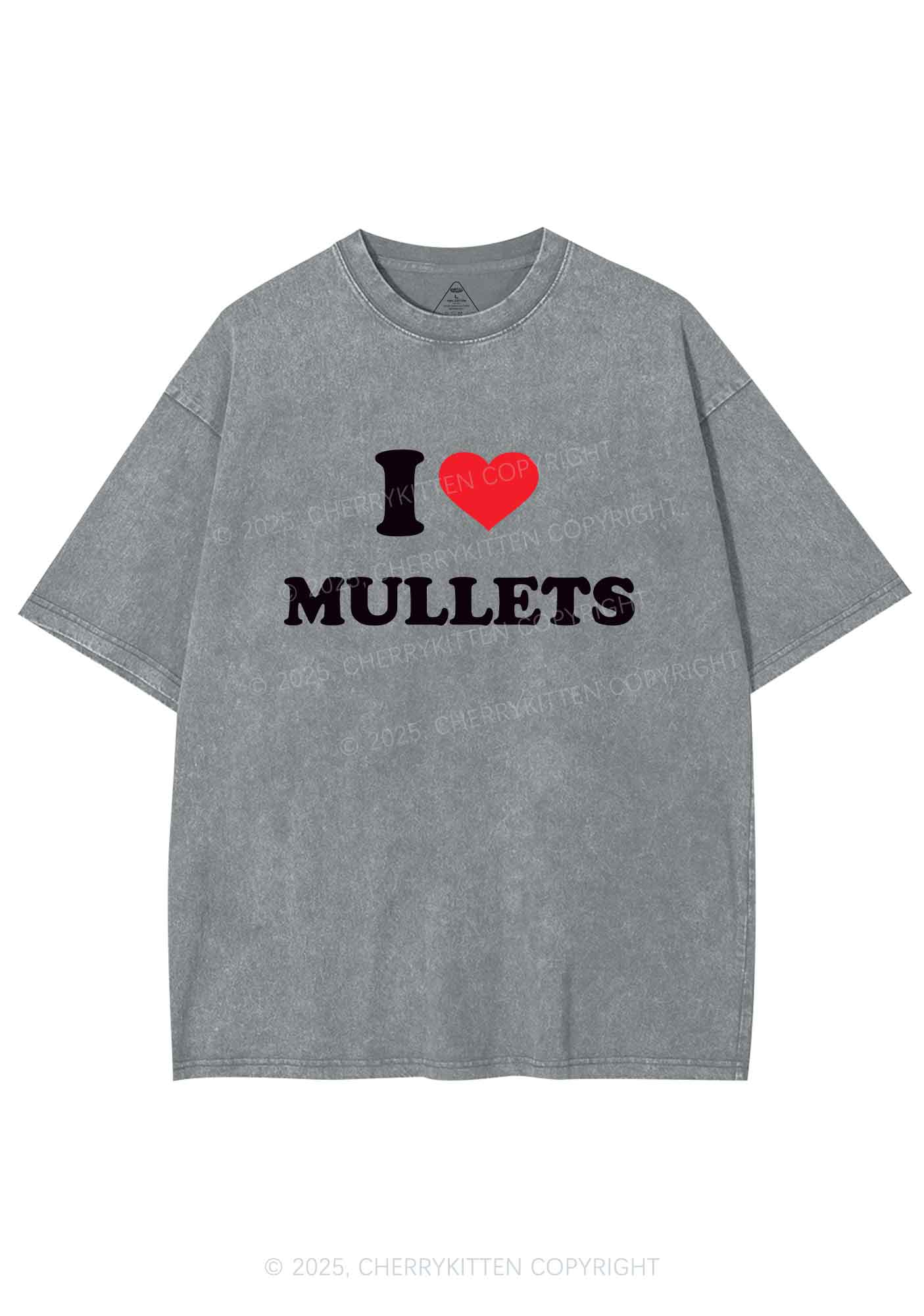 I Love Mullets Y2K Shirts Washed Tee Cherrykitten