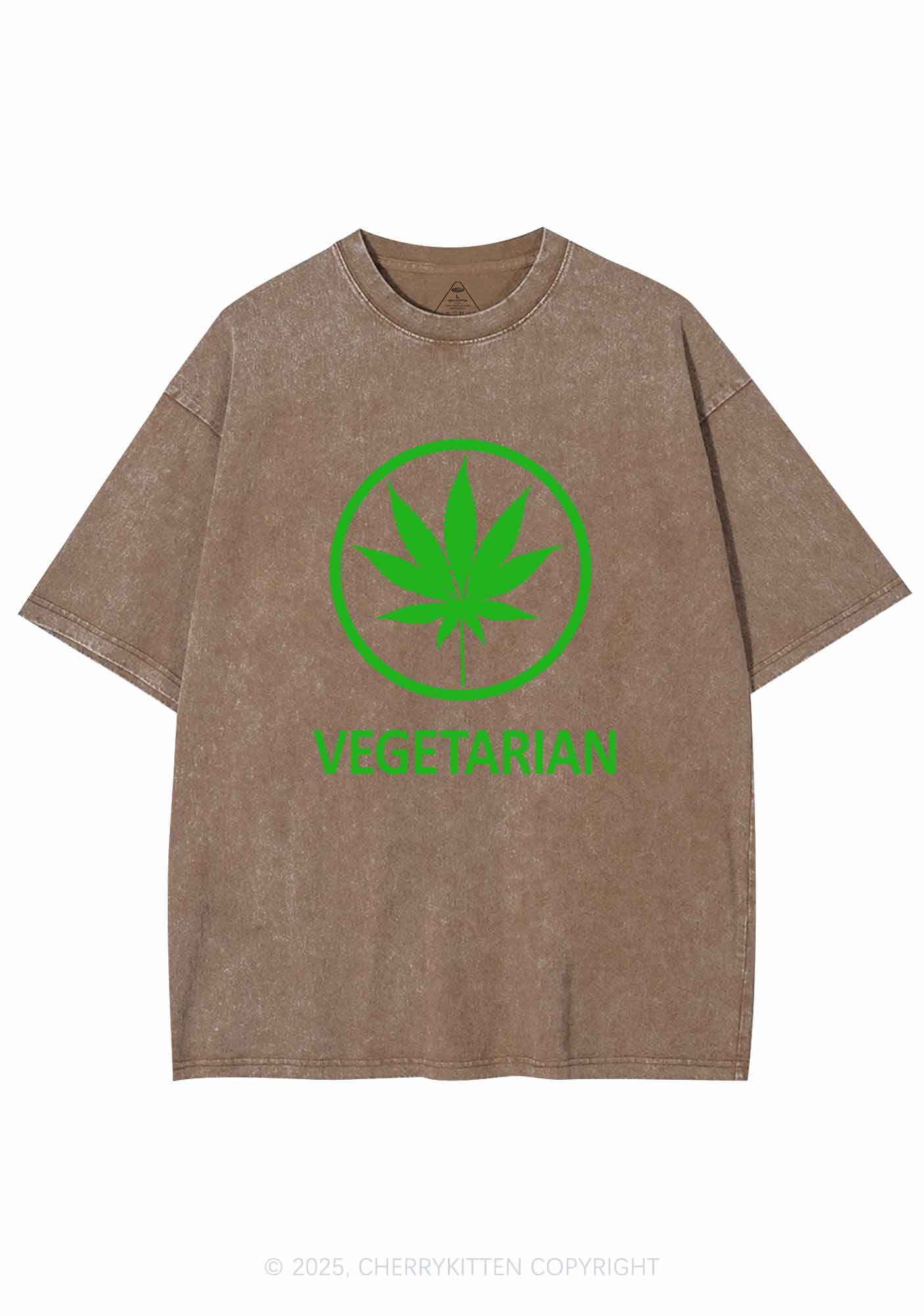 Vegetarian Y2K Washed Tee Cherrykitten